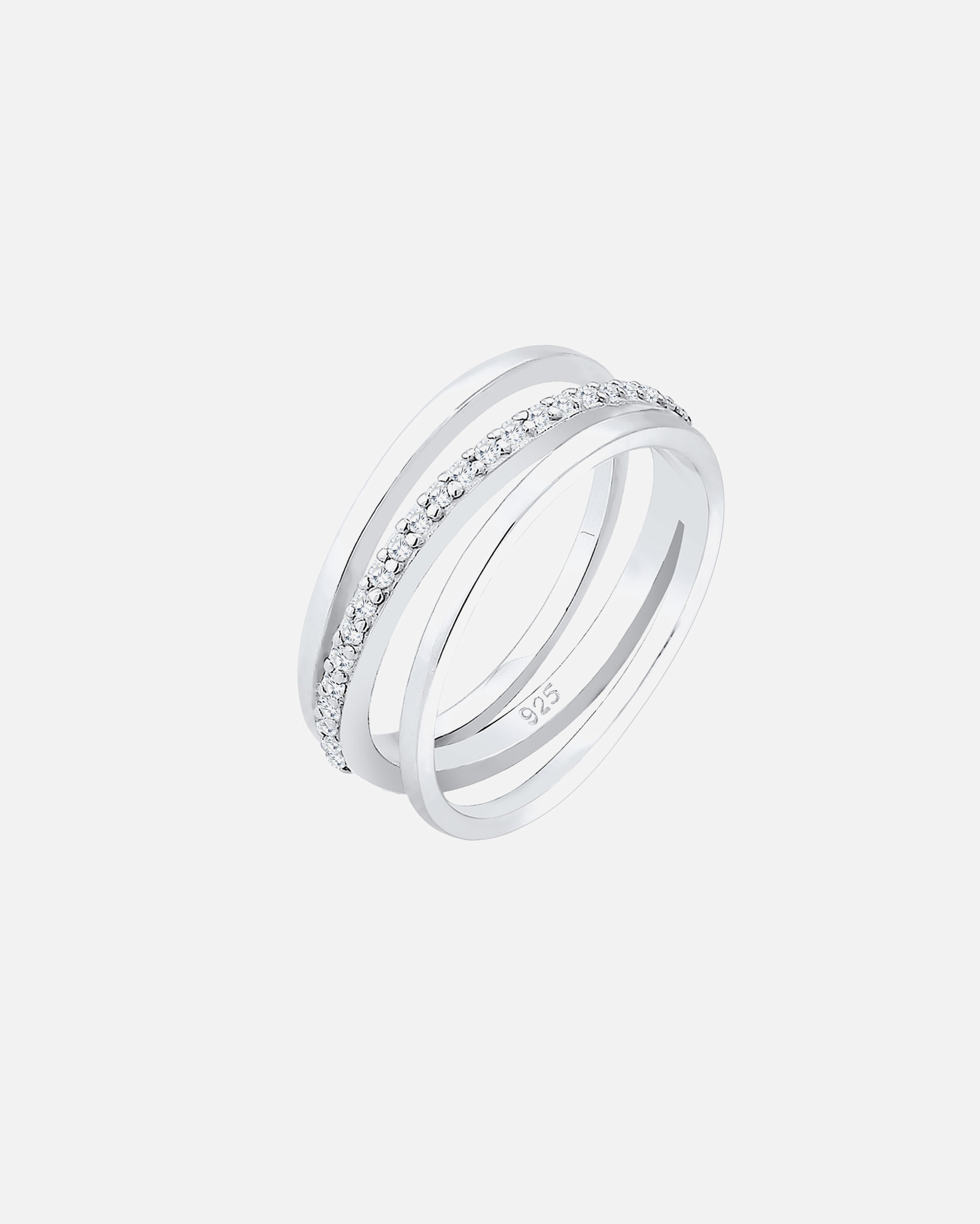Ring für Weiblich Elli PREMIUM Wickelring Band Kreuz Zirkonia Modisch 925 Silber 52
