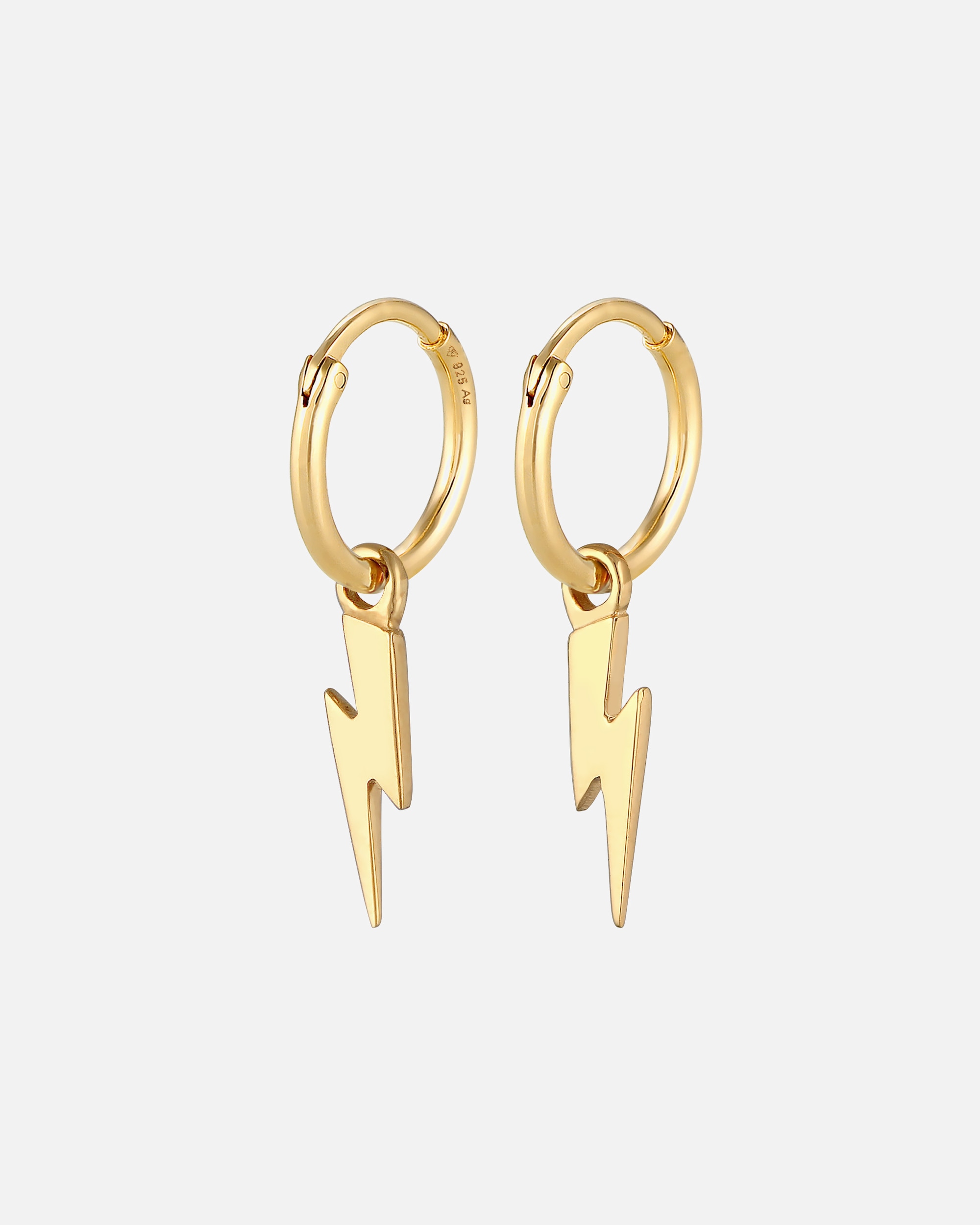 Ohrringe für Unisex Elli PREMIUM Creolen Ohrhänger Blitz Symbol 925 Silber rhodiniert 1 Stück