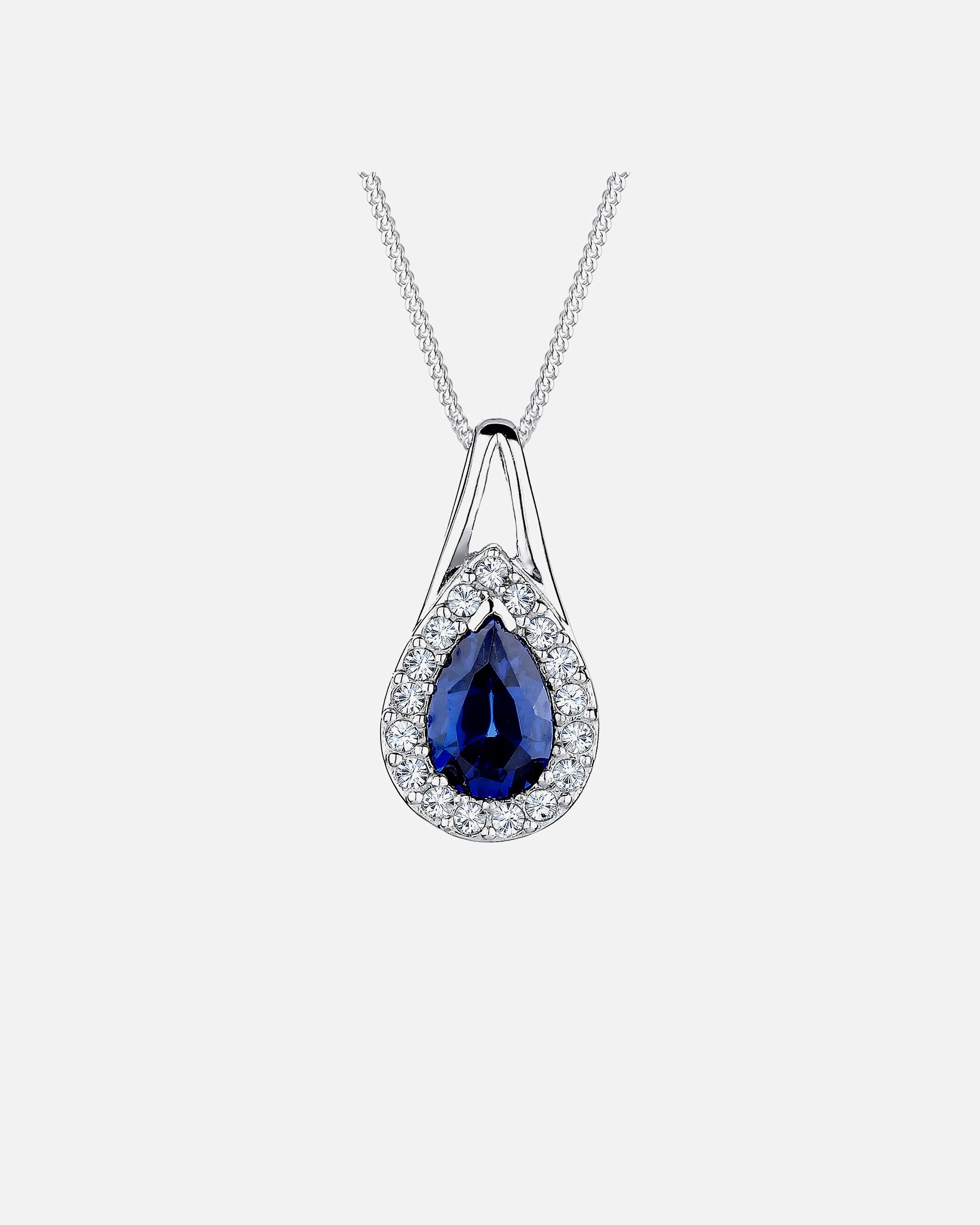 Halskette für Weiblich Elli Elli Halskette Elli Halskette Tropfen Saphir Kristalle 925 Silber 1 Stück