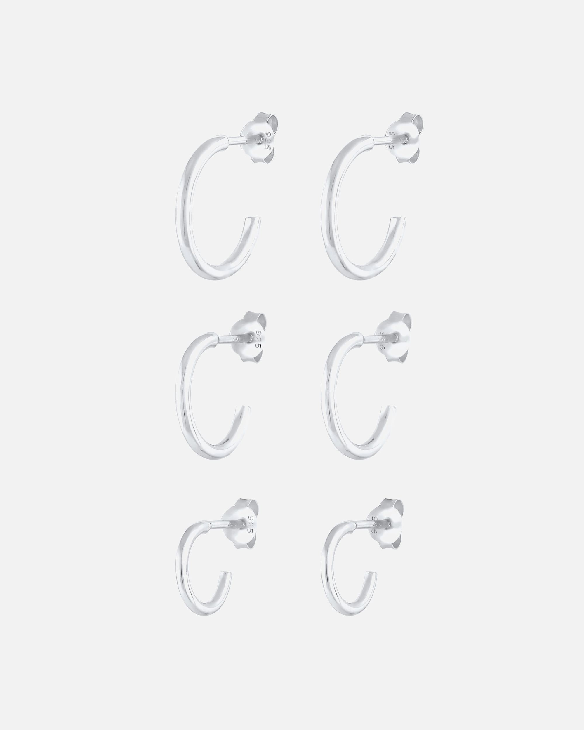 Ohrringe für Weiblich Elli 3er Set Creolen Stecker Basic Trend 925 Silber 1 Stück
