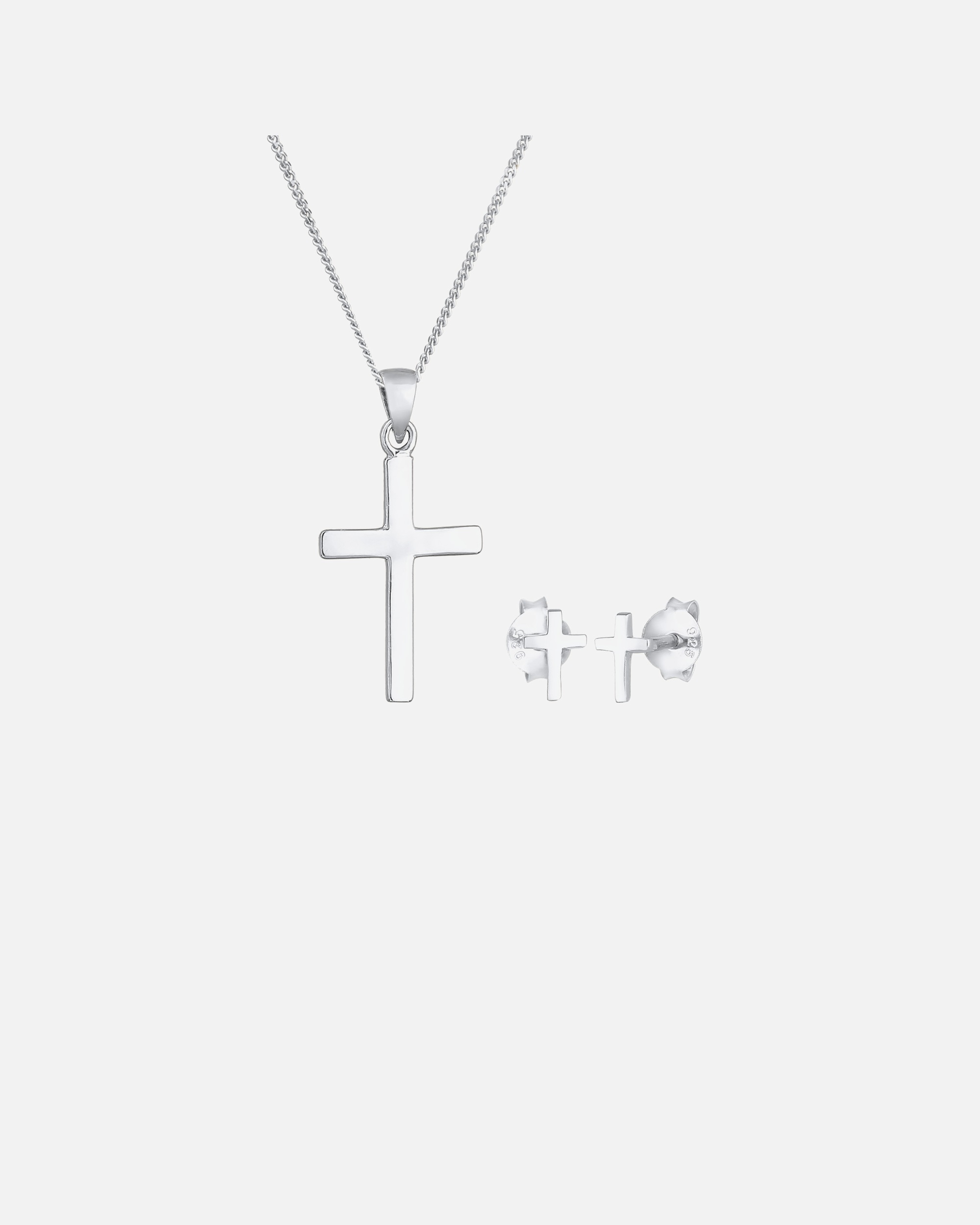 Schmuckset für Weiblich Elli Kreuz Kette Ohrstecker 925 Silber 1 Stück