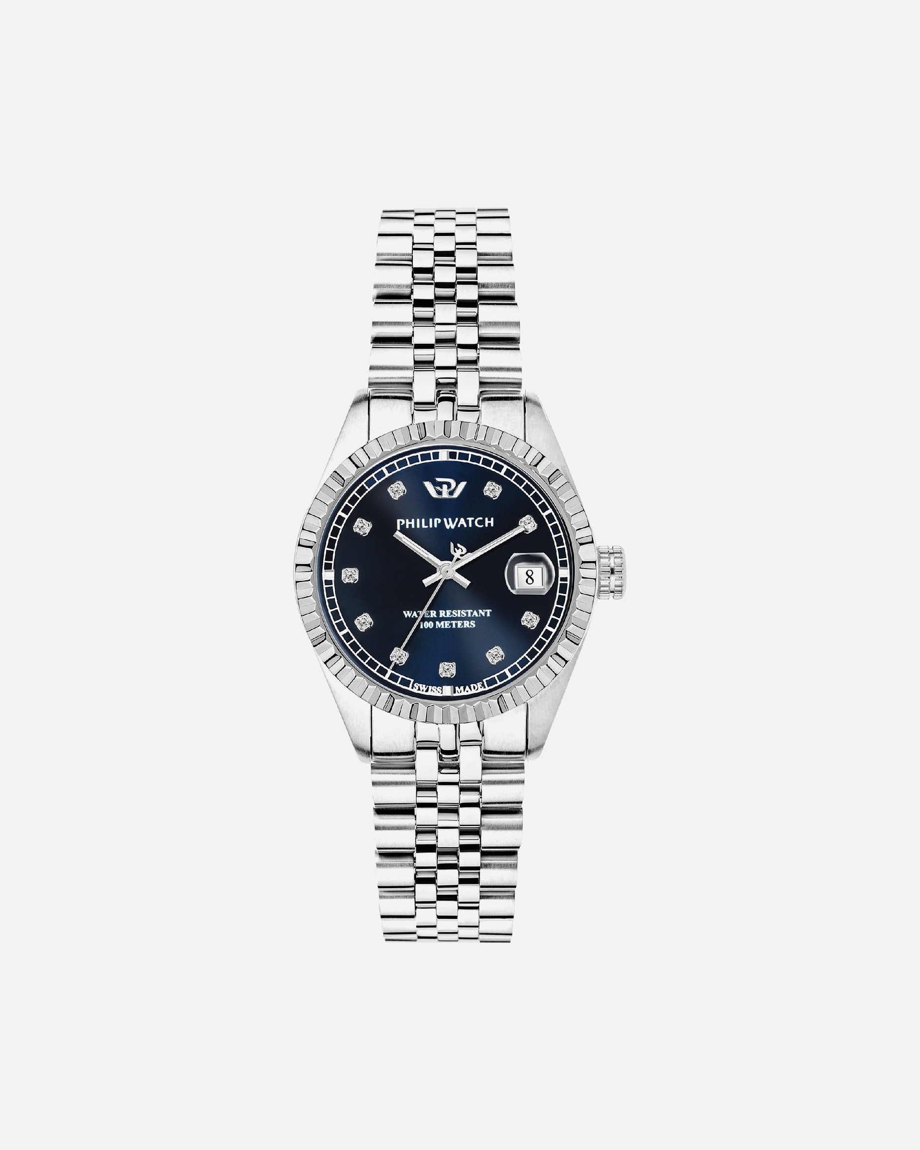 Uhr für Weiblich Philip Watch Default Brand Line Damenuhr Edelstahl blau, silber