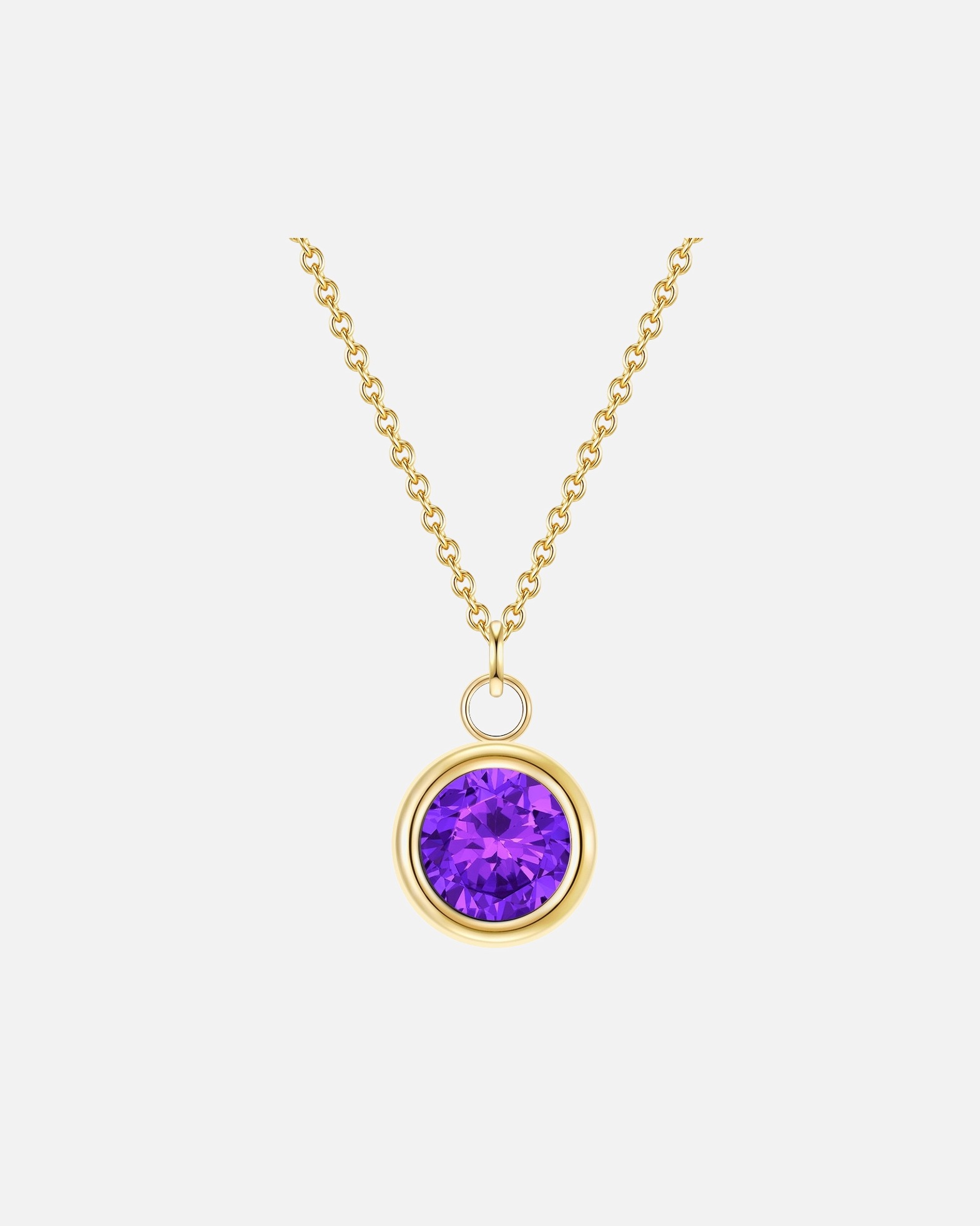 Halskette für Weiblich Glanzstücke München Halskette Sterling Silber Amethyst in Gelbgold 1 Stück