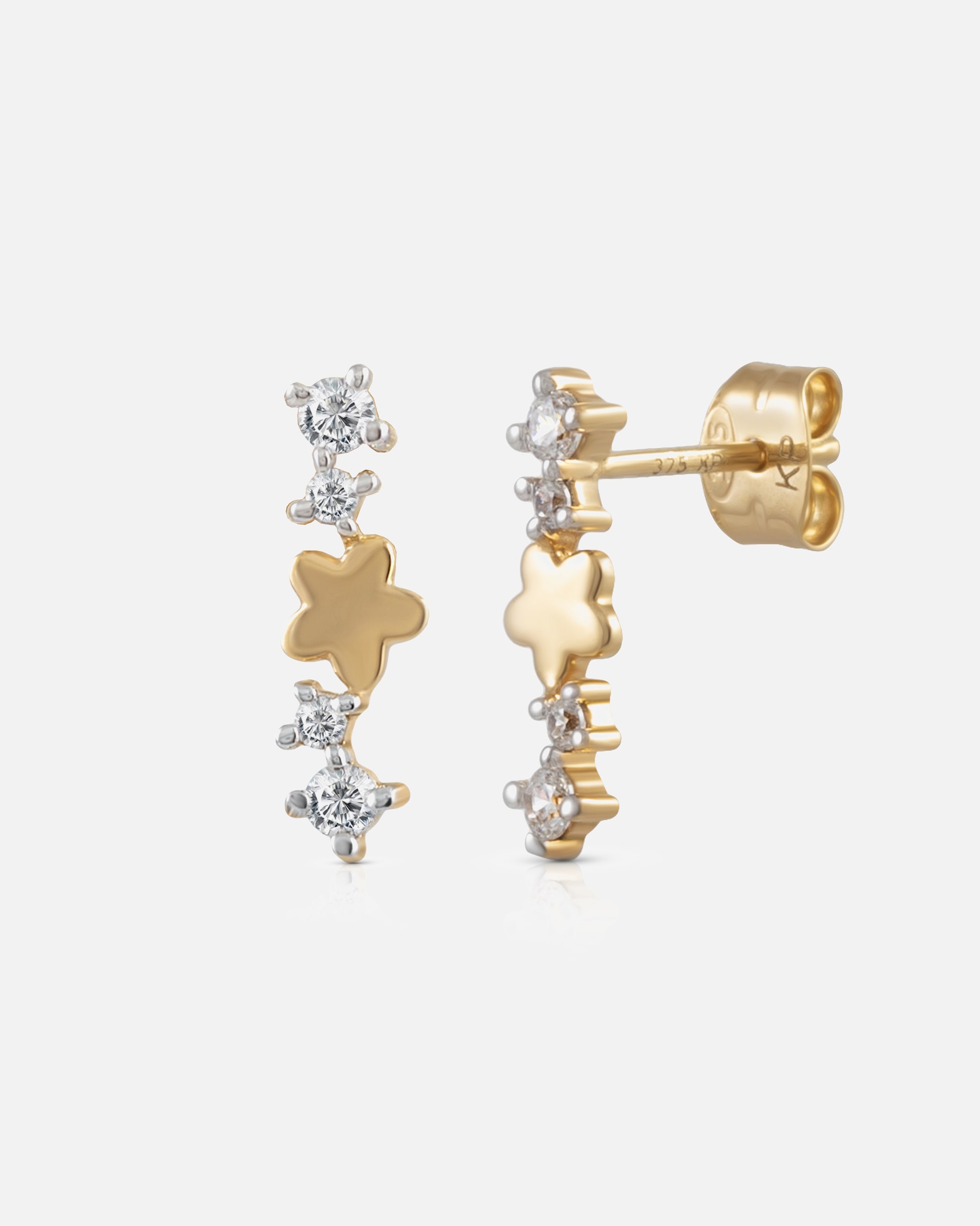 Ohrringe für Weiblich Fascination by Ellen K. Ohrstecker 375/- Gold Zirkonia weiß mehrfarbig