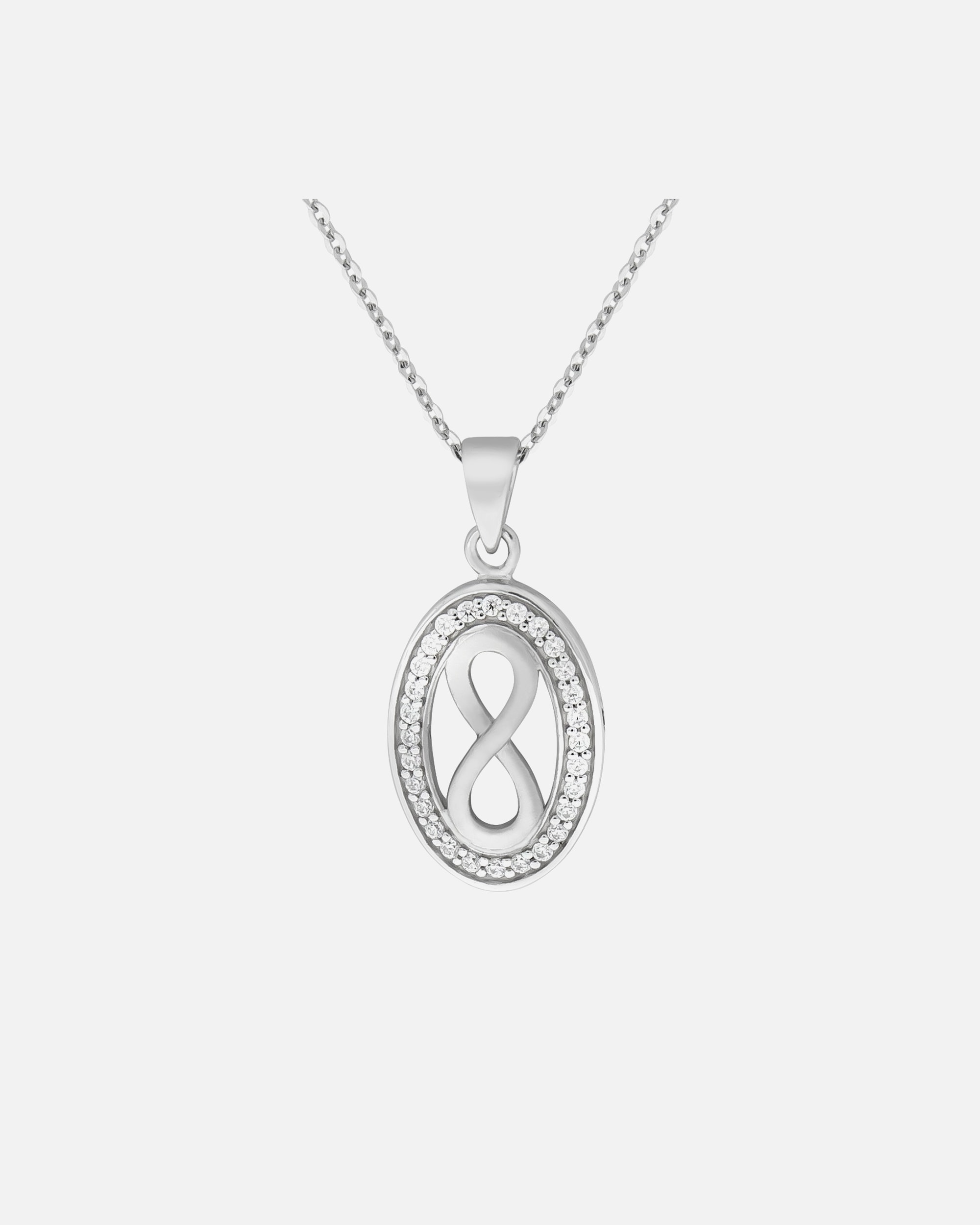 Halskette für Weiblich Zeeme Halskette 925/- Sterling Silber Zirkonia weiß 45cm