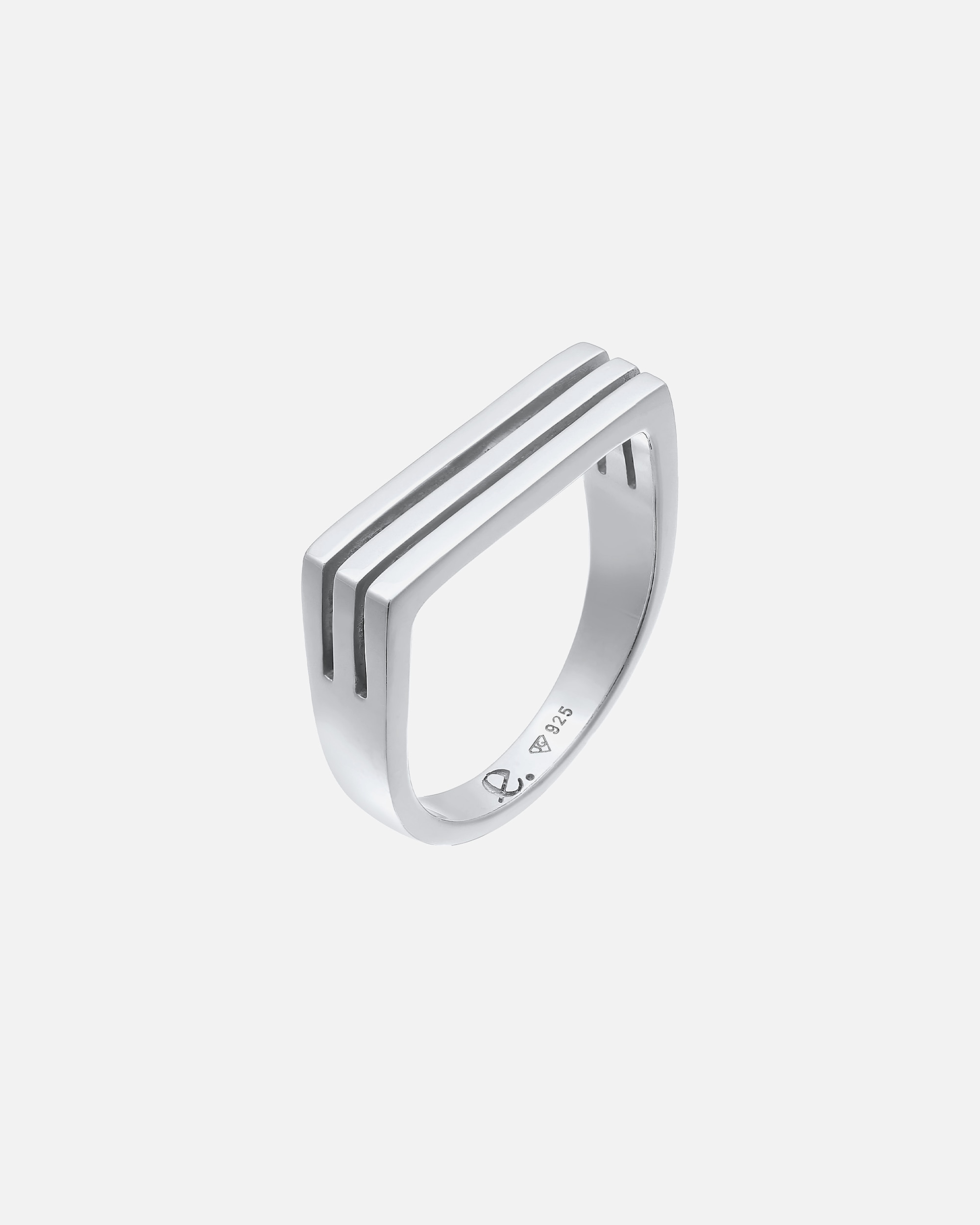 Ring für Weiblich Elli PREMIUM Elli PREMIUM Ring Siegelring Rechteck Unisex 925 Silber rhodiniert 52