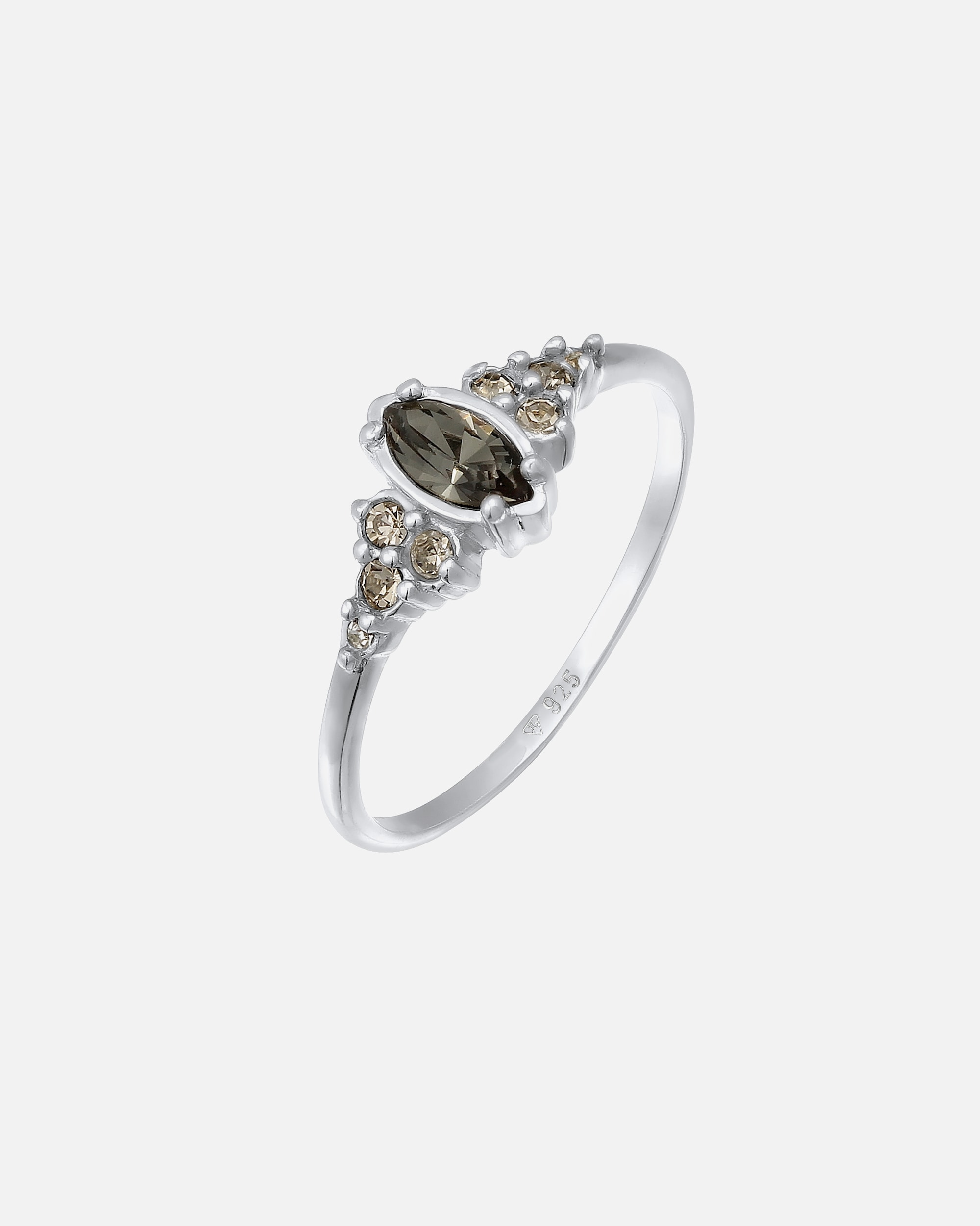Ring für Weiblich Elli Kristalle Schwarz Marquise Verlobung 925 Silber 1 Stück