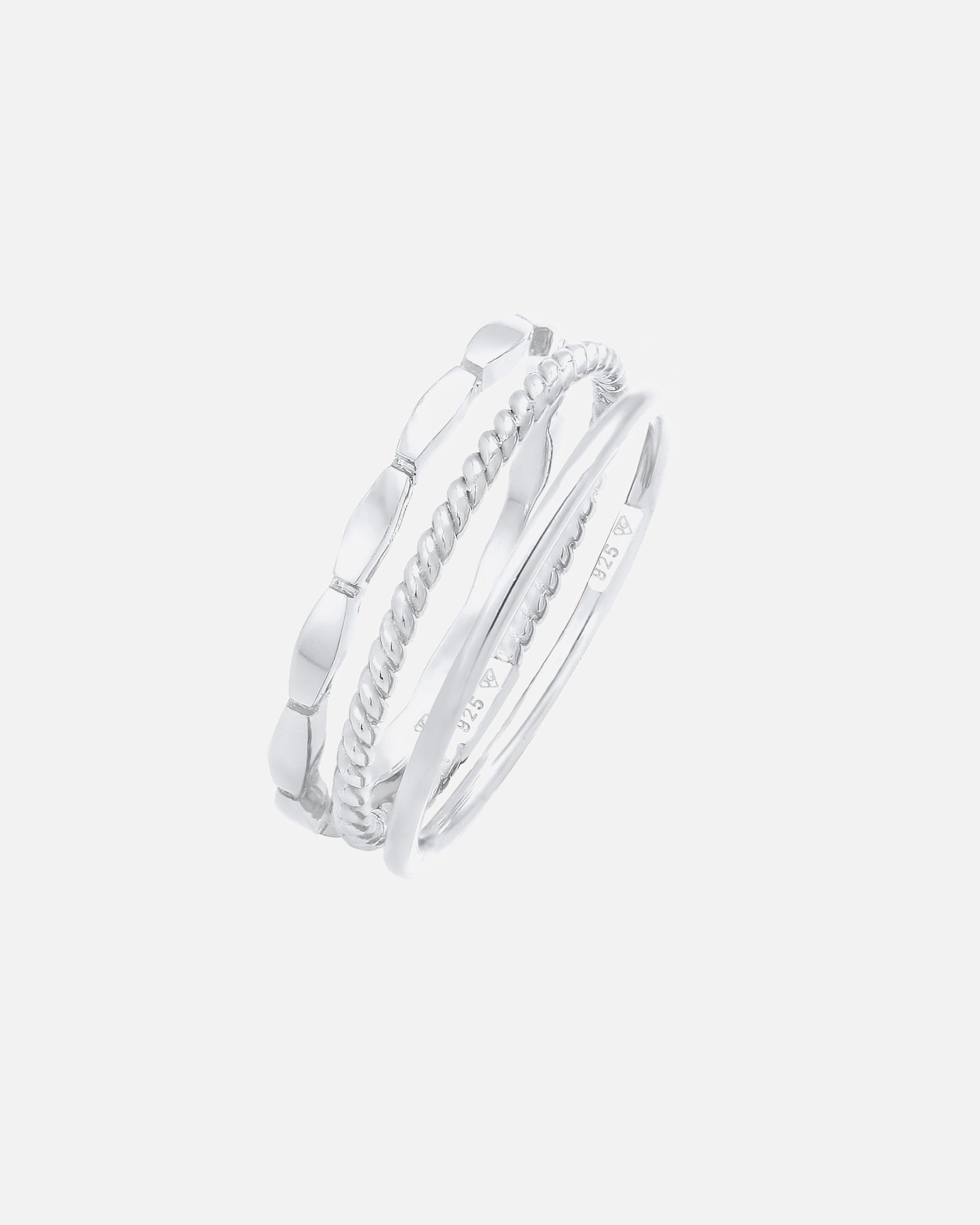Ring für Weiblich Elli Stapelringe Stacking Bandring 3er Set 925 Silber 52