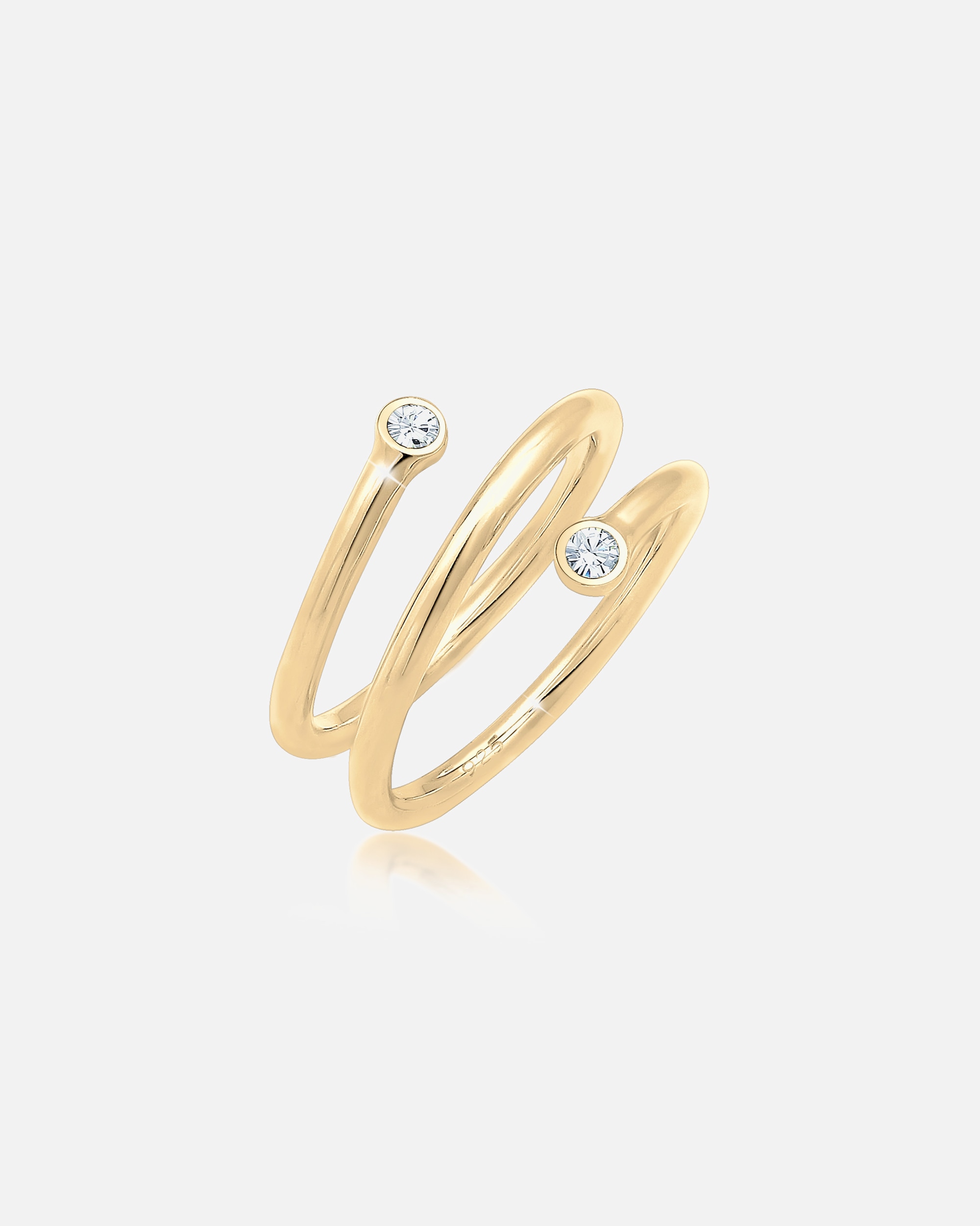 Ring für Weiblich Elli Wickelring Geo 925 Sterling Silber, mit Kristallen von Swarovski® 52