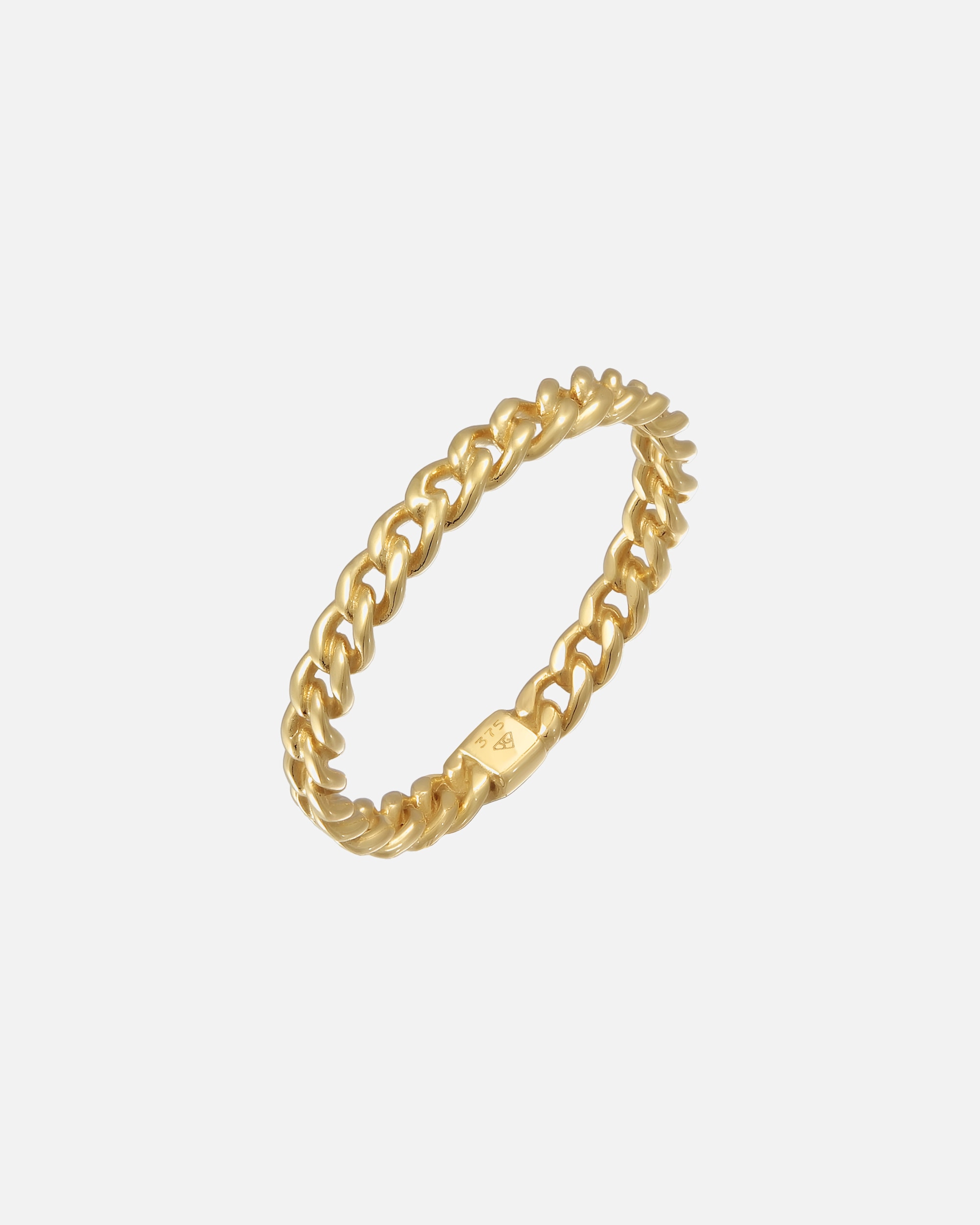 Ring für Weiblich Elli PREMIUM Gliederring Bandring Panzerkette 375er Gelbgold 56
