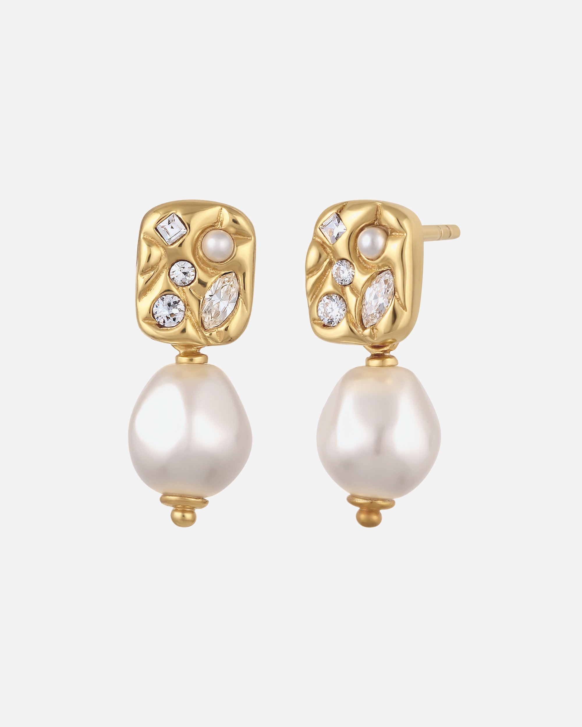 Ohrringe für Weiblich Elli Ohrstecker Hänger mit Perlen von Swarovski® 925 Sterling Silber goldfarben