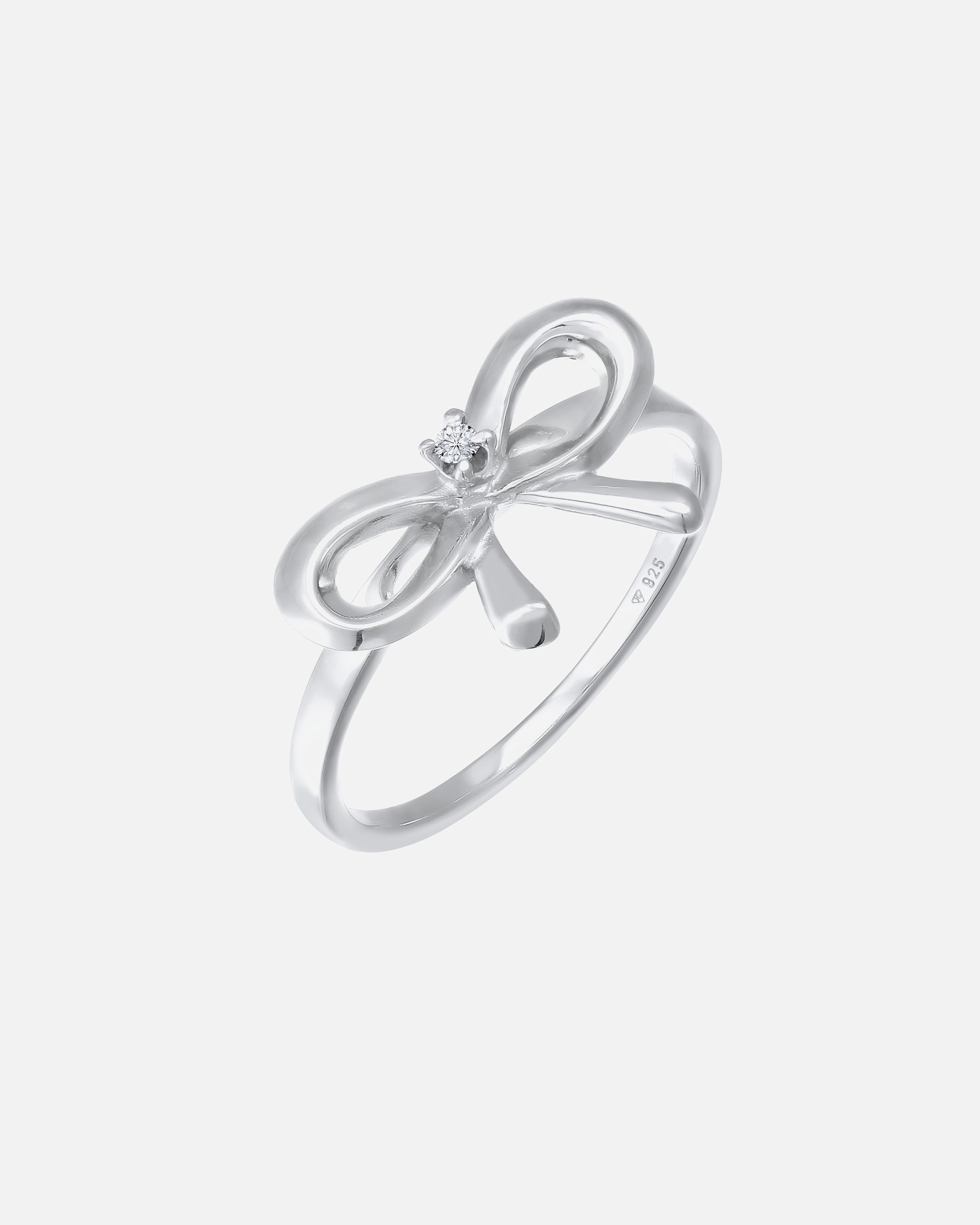 Ring für Weiblich Elli DIAMONDS Schleife Diamant 0.015 ct. 925 Silber 54