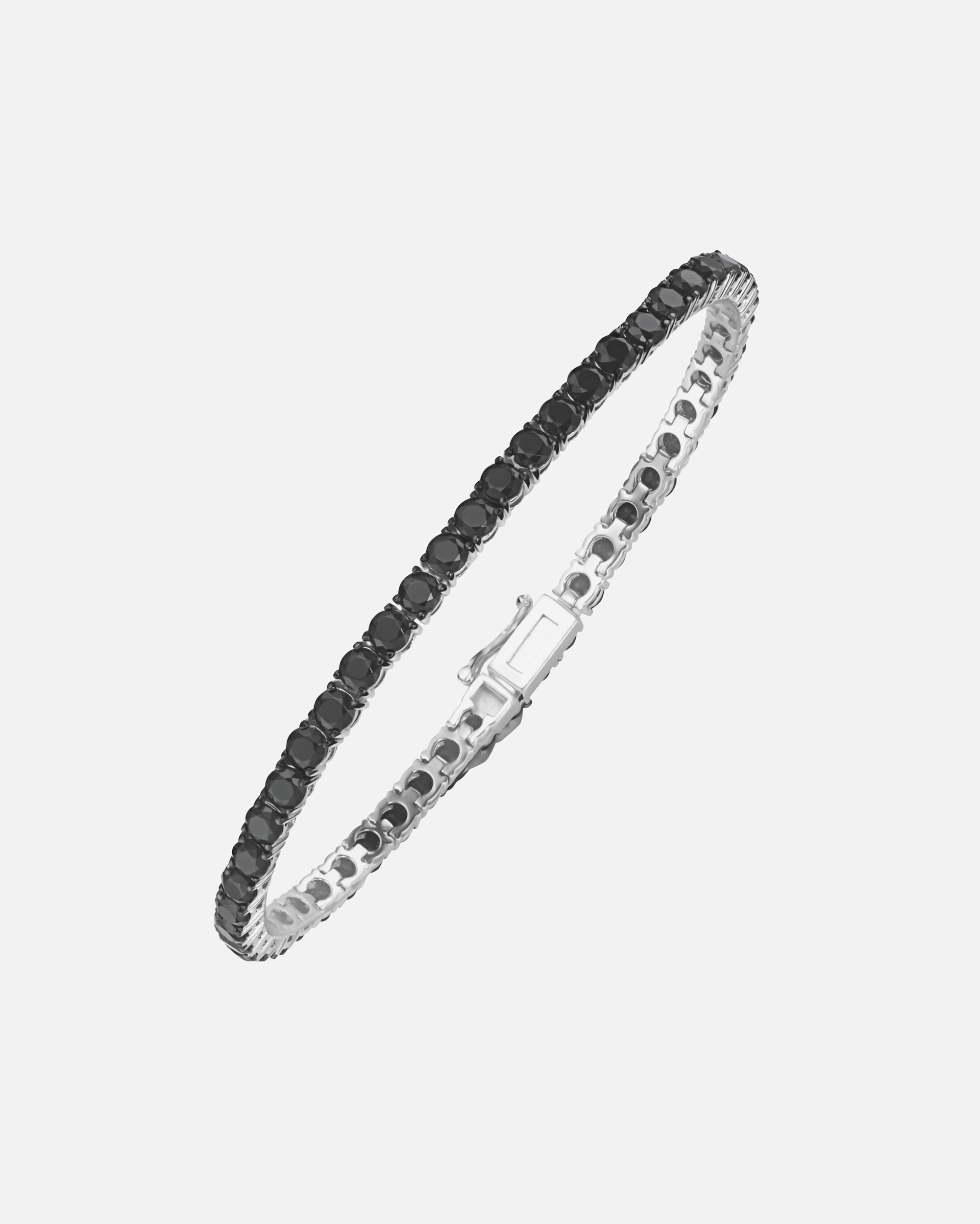 Armband für Unisex Giorgio Martello Milano Armband mit schwarzen Zirkonia, Silber 925 18,5 cm