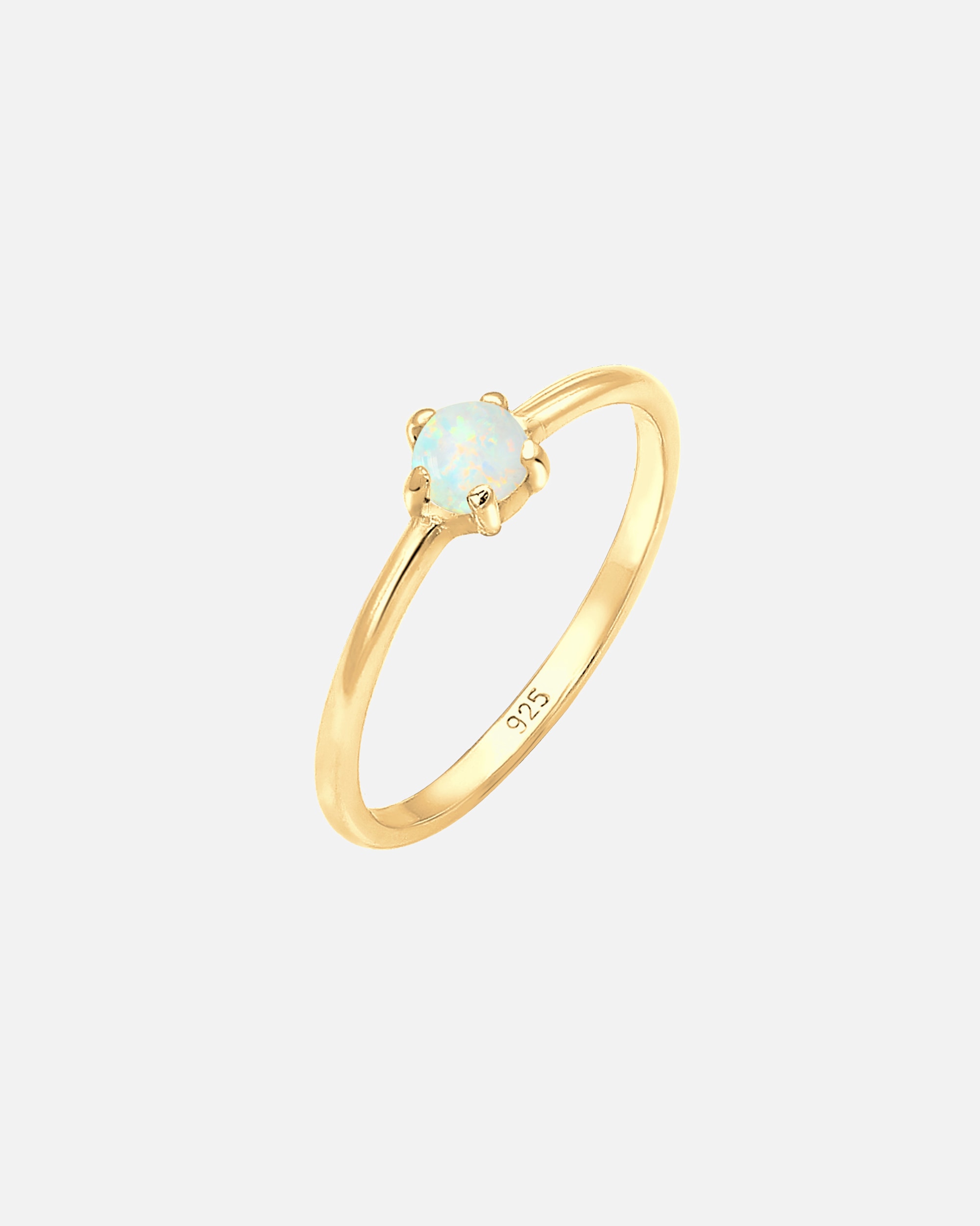Ring für Weiblich Elli Basic Trend Bandring Synthetischer Opal 925 Silber 58