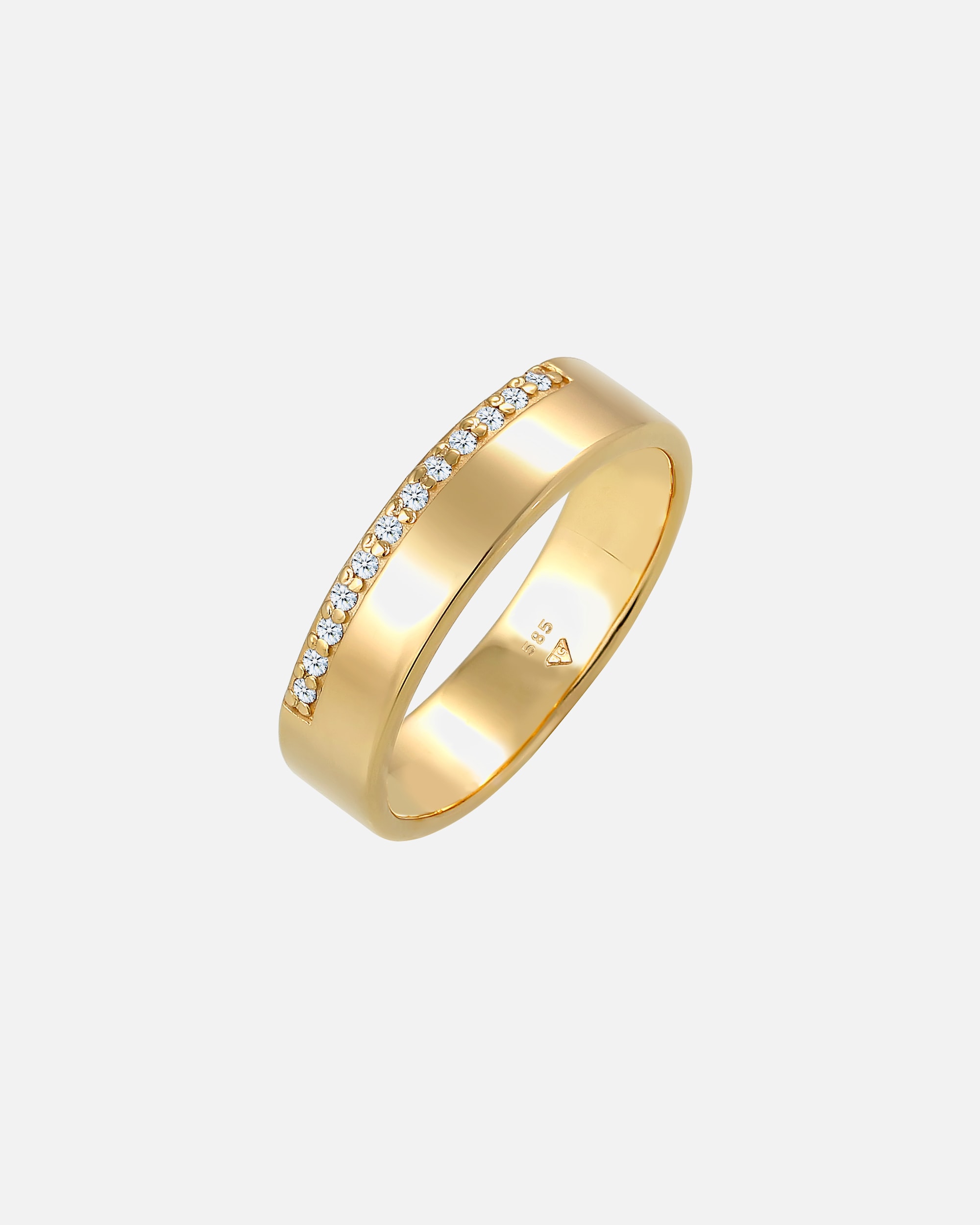 Ring für Weiblich Elli DIAMONDS Verlobung Diamant (0.12 ct) Luxuriös 585 Gelbgold 54