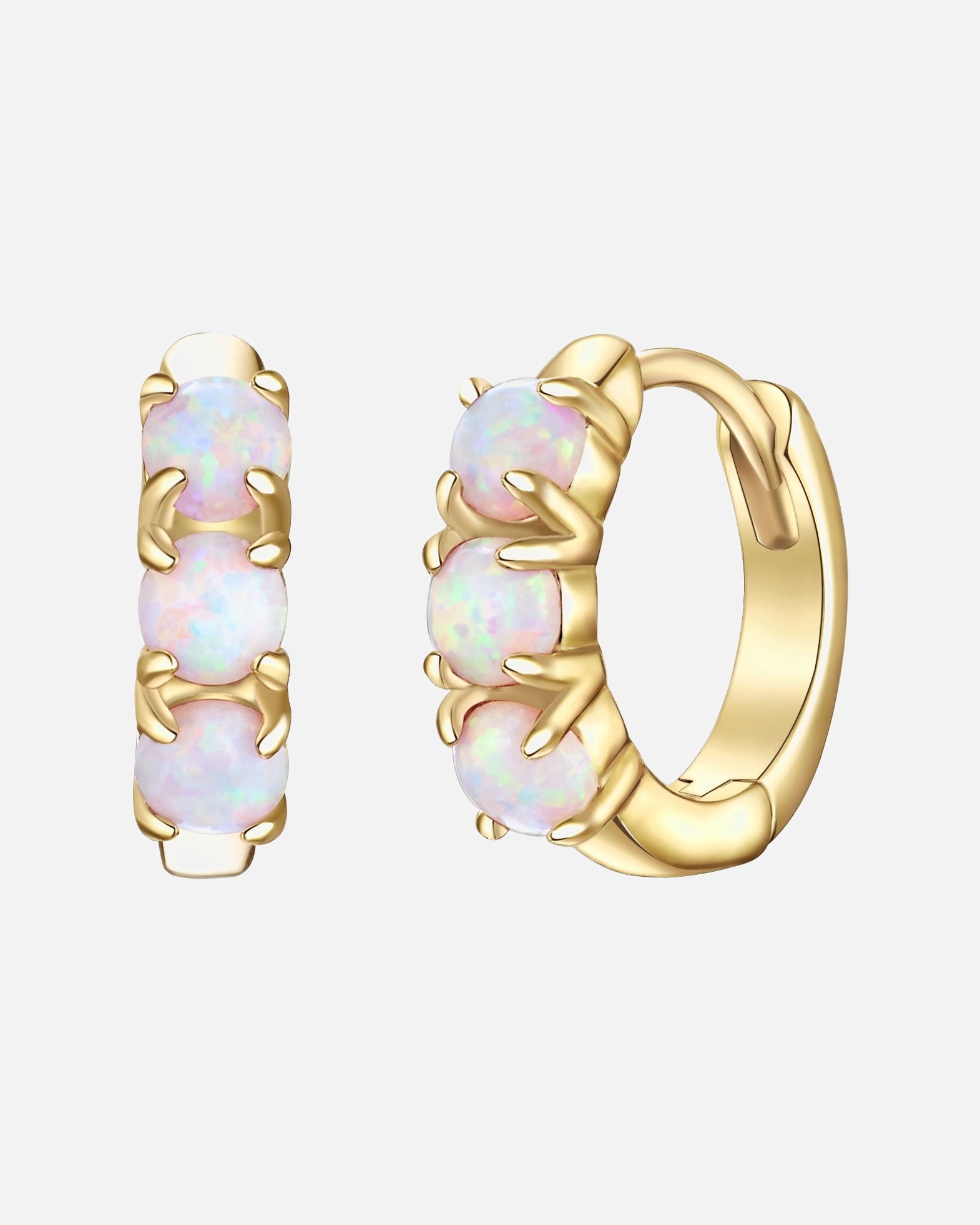 Ohrringe für Weiblich Glanzstücke München Creolen aus Sterling Silber in gelbgold mit Opal (synth.) 1 Stück