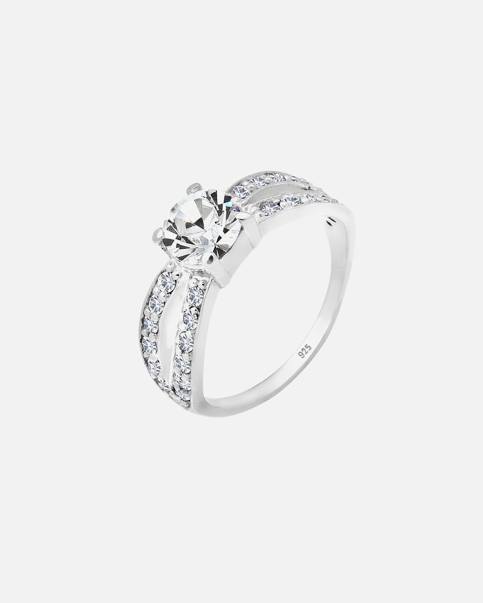 Ring für Weiblich Elli Solitär Glamourös 925 Silber, mit Kristallen von Swarovski® 54