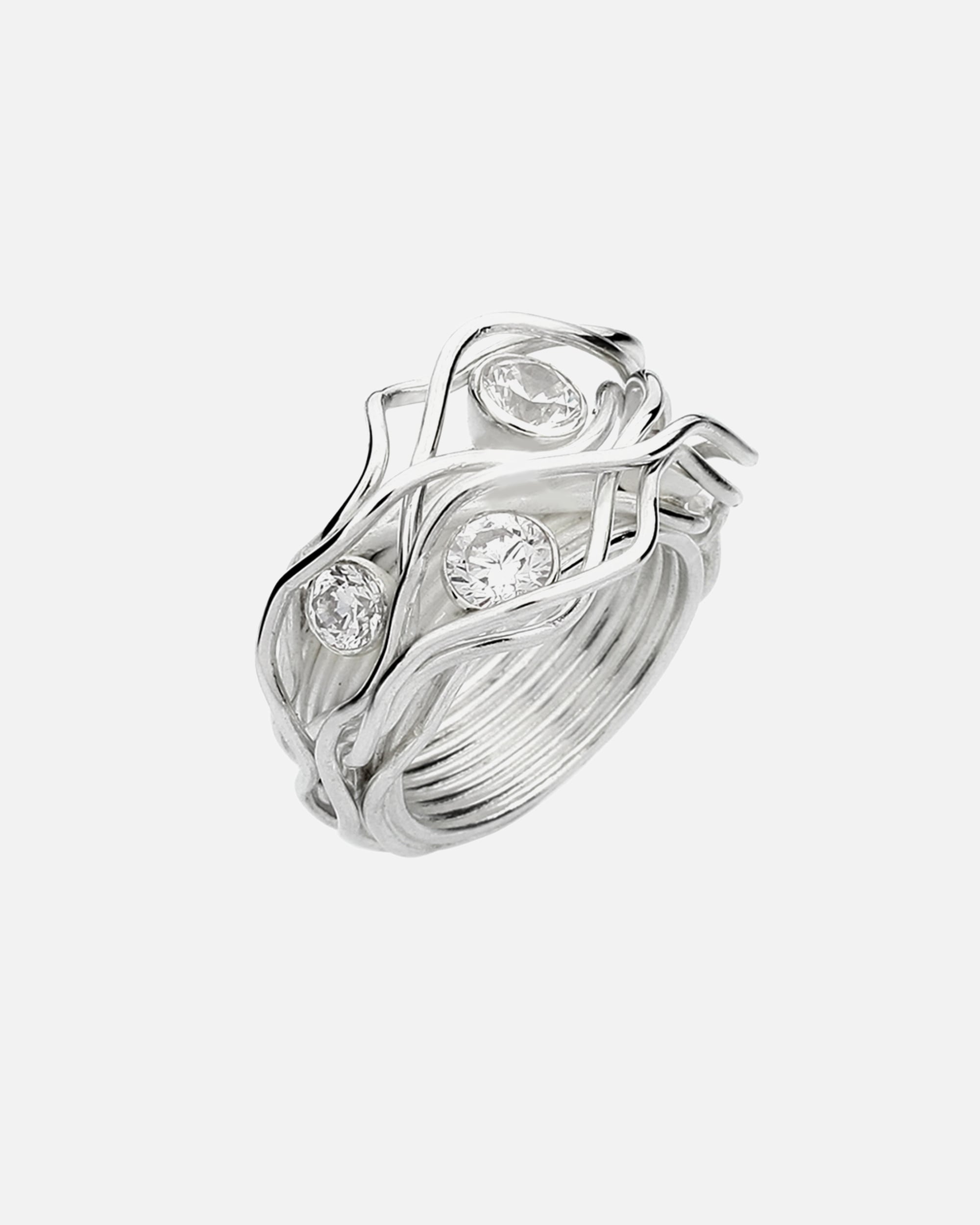 Ring für Weiblich Nenalina Verknotet Gewoben Zirkonia Kristalle 925 Silber 60