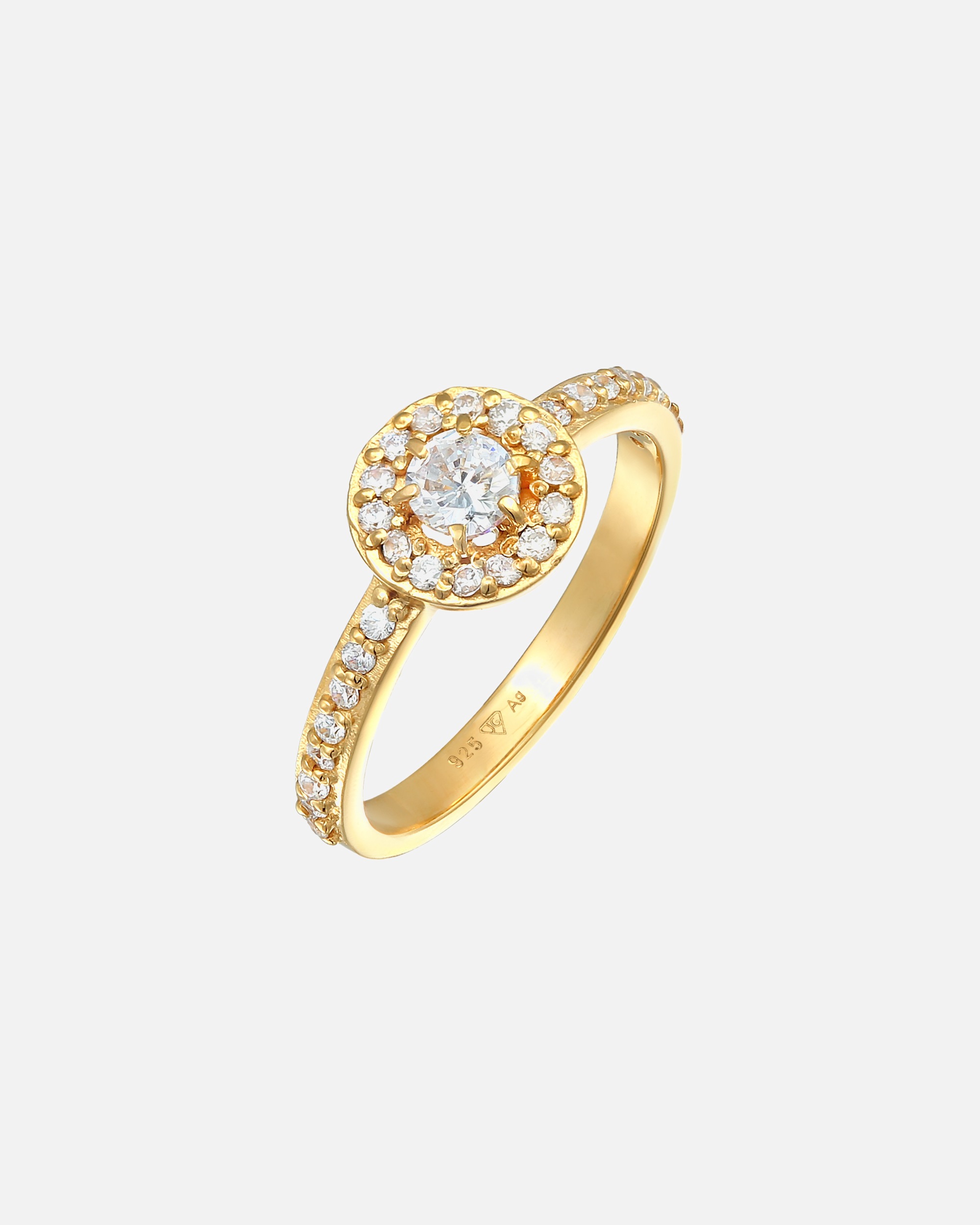 Ring für Weiblich Elli Zirkonia Klassik Verlobung 925 Silber 54