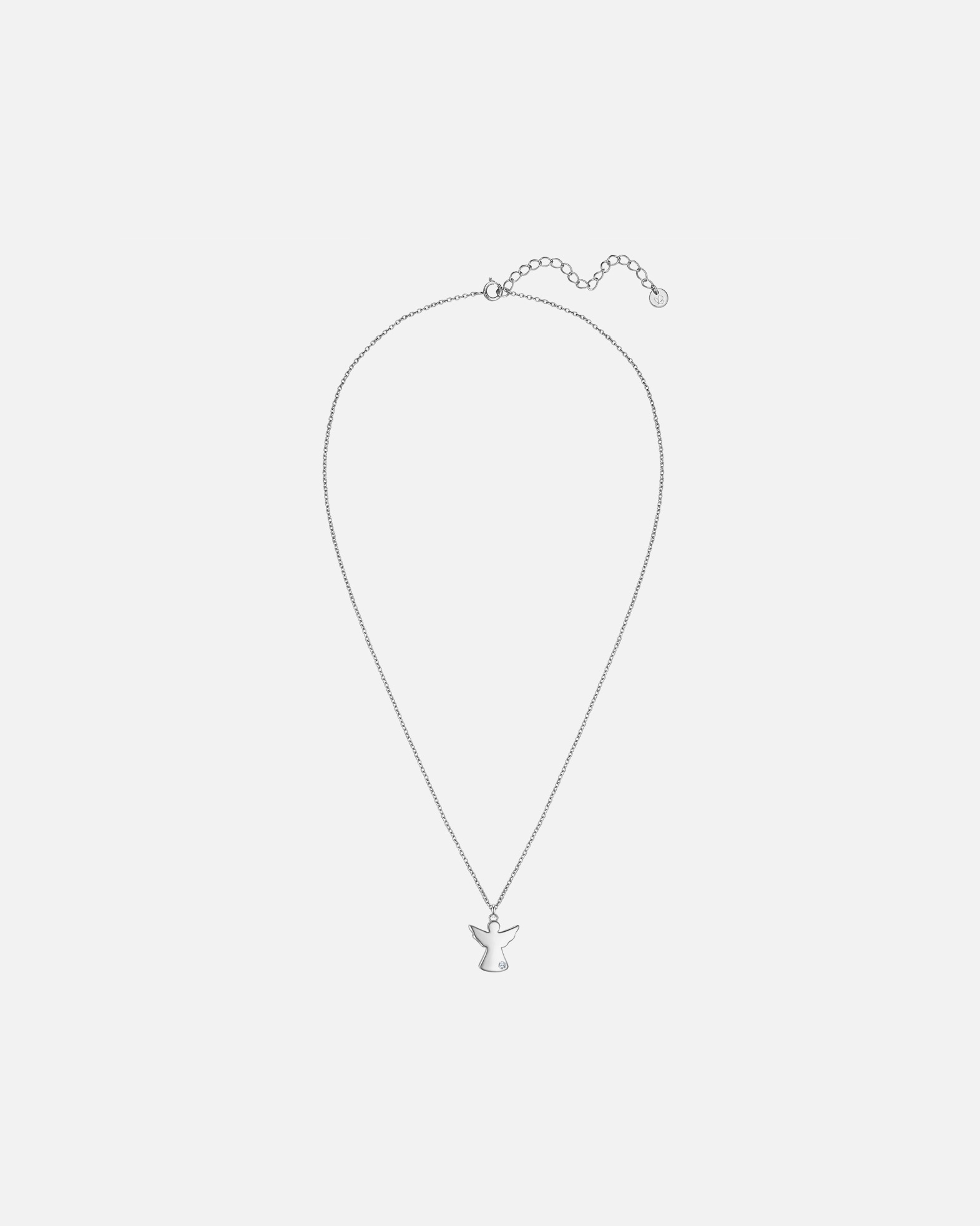 Halskette für Weiblich Glanzstücke München Halskette Engel aus Sterling Silber in silber mit Lab Grown Diamond 40,0 cm Basiskette + 5,0 cm Verlängerung