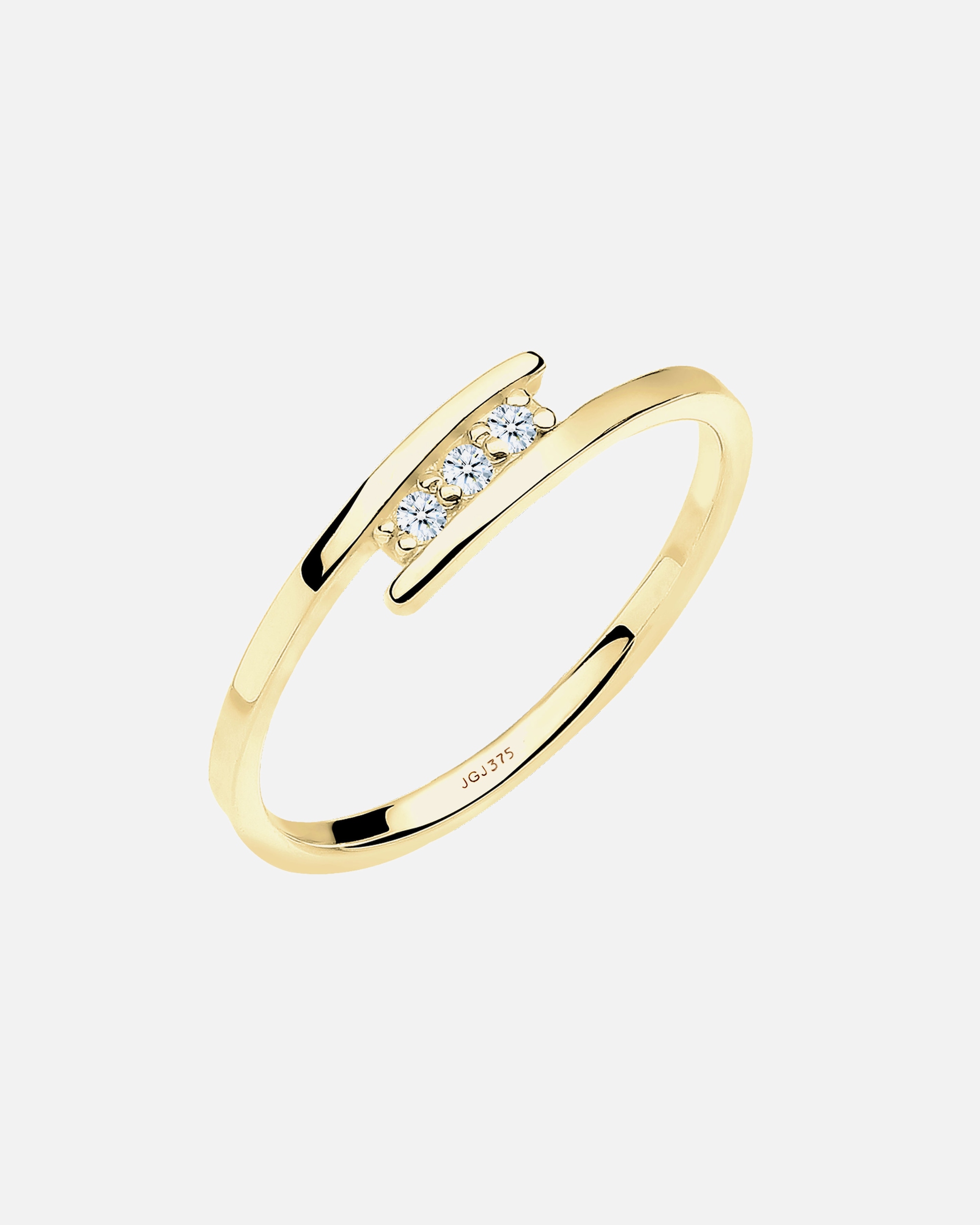 Ring für Weiblich Elli DIAMONDS Verlobungsring Trio Diamant 0.045 ct. 375 Gelbgold 58