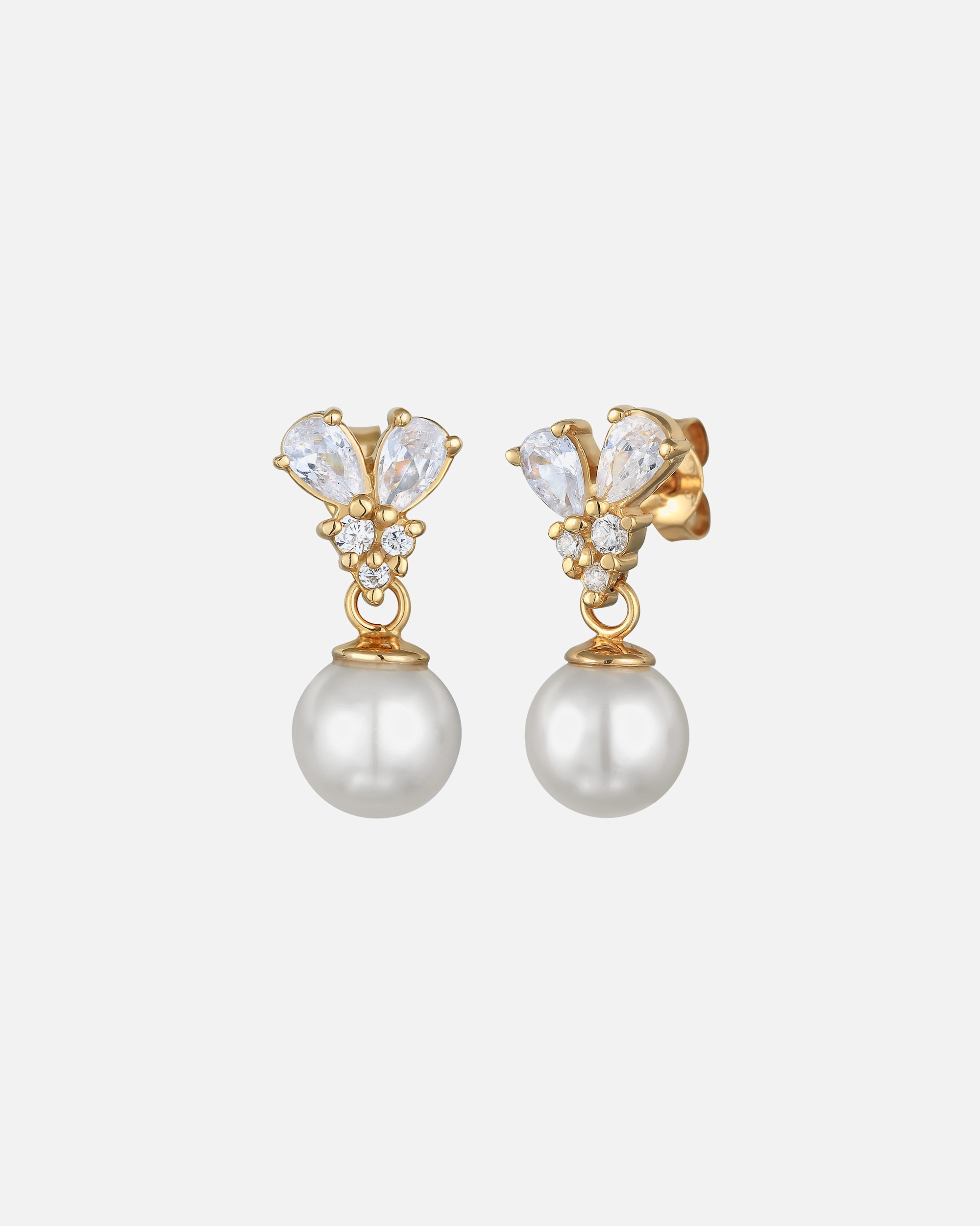 Ohrringe für Weiblich Elli PREMIUM Zirkonia Synthetische Perle 925 Sterling Silber 1 Stück