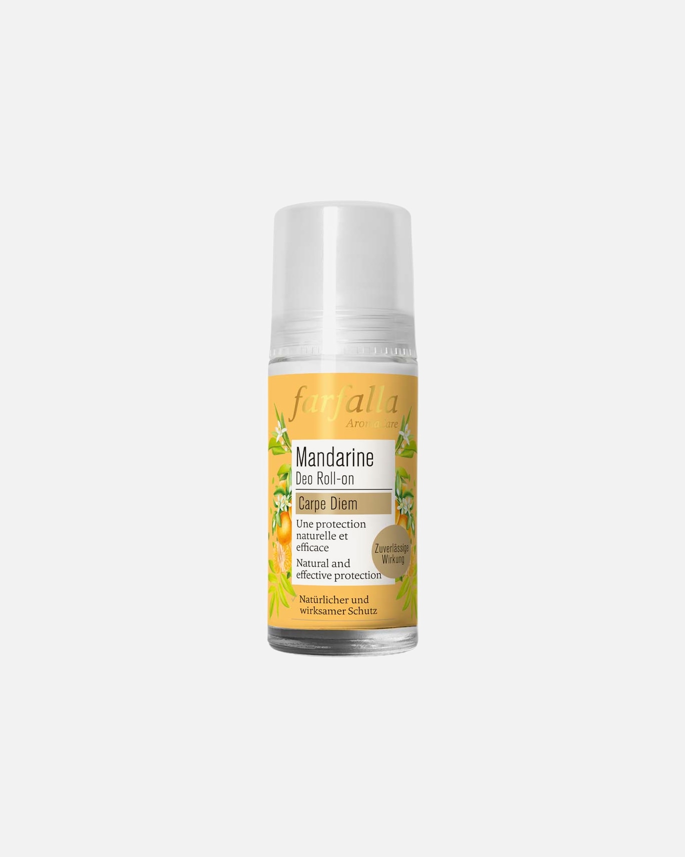 Deodorant für Unisex Farfalla Mandarine - Zitrusfrischer Deo Roll-On 50 ml