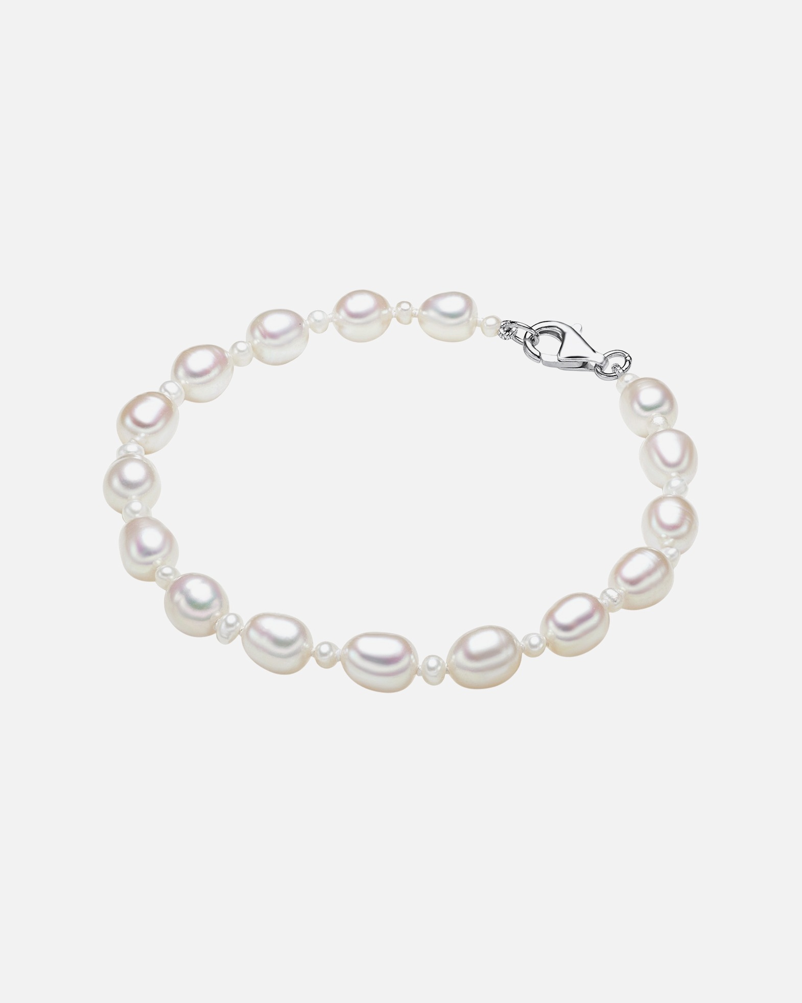 Armband für Weiblich Valero Pearls Perlen-Armband Sterling Silber Süßwasser-Zuchtperle in Silber 1 Stück