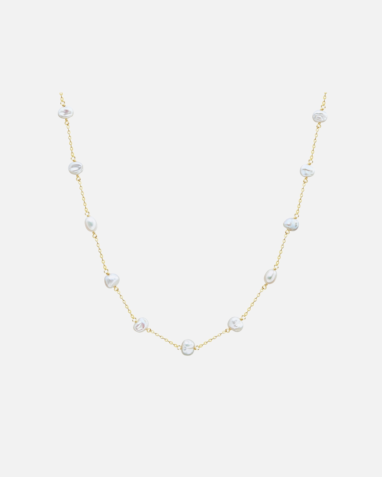 Halskette für Weiblich Valero Pearls Perlen-Kette aus Sterling Silber in gelbgold mit Süßwasser-Zuchtperle 1 Stück