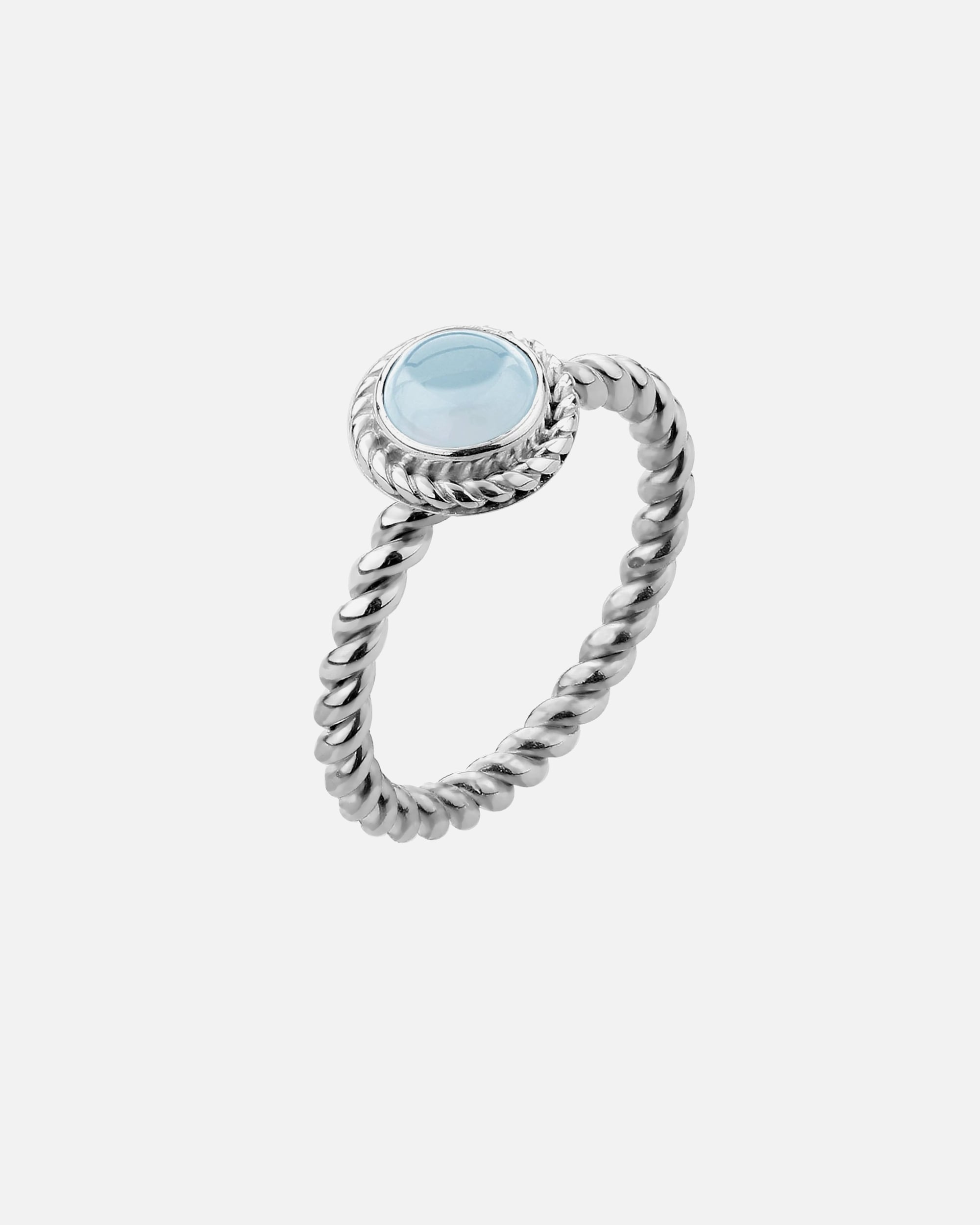 Ring für Weiblich Nenalina Aquamarine Geburtsstein März Boho 925 Silber 52