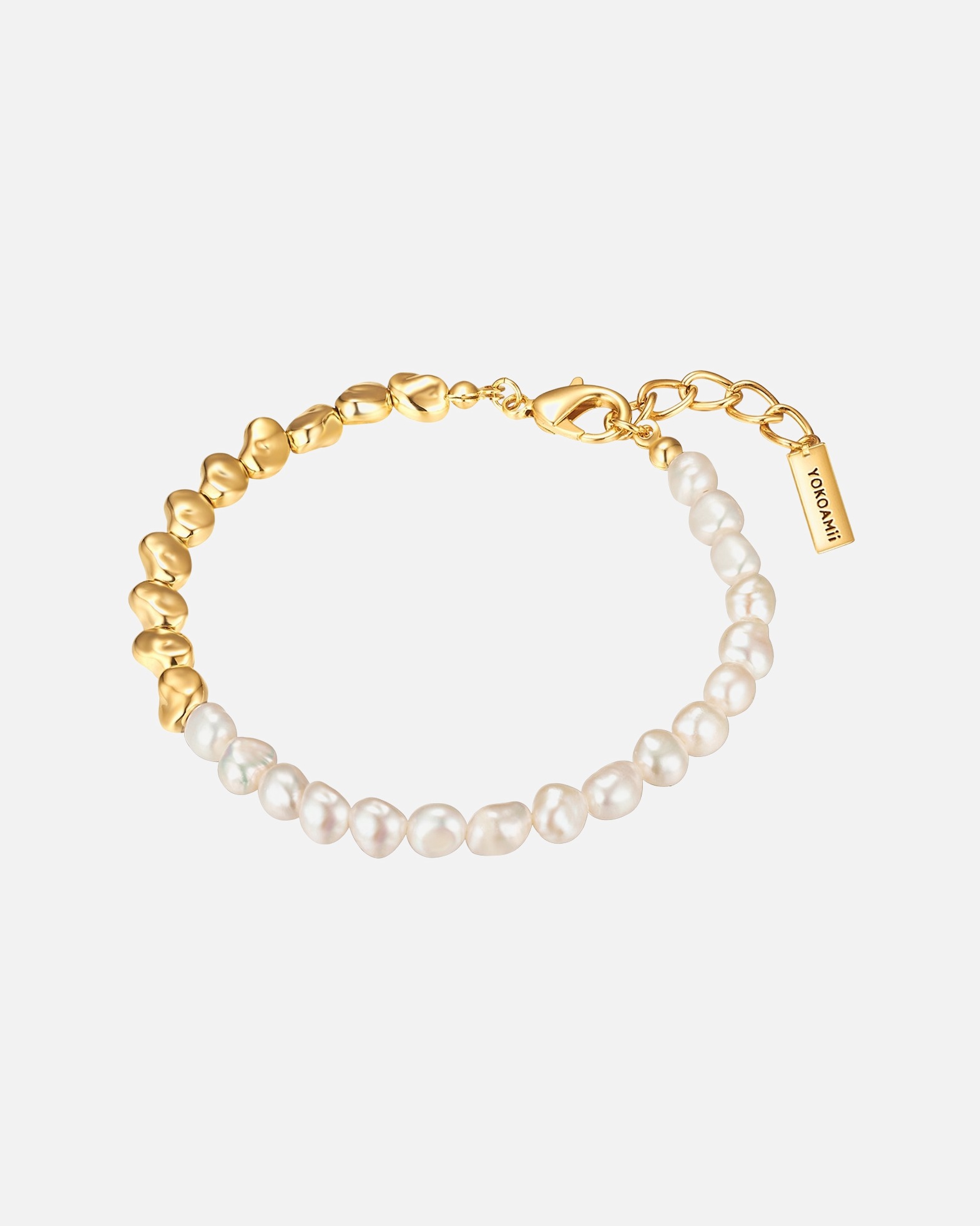 Armband für Weiblich Yokoamii Armband Metall Muschelkernperle in Gelbgold 1 Stück
