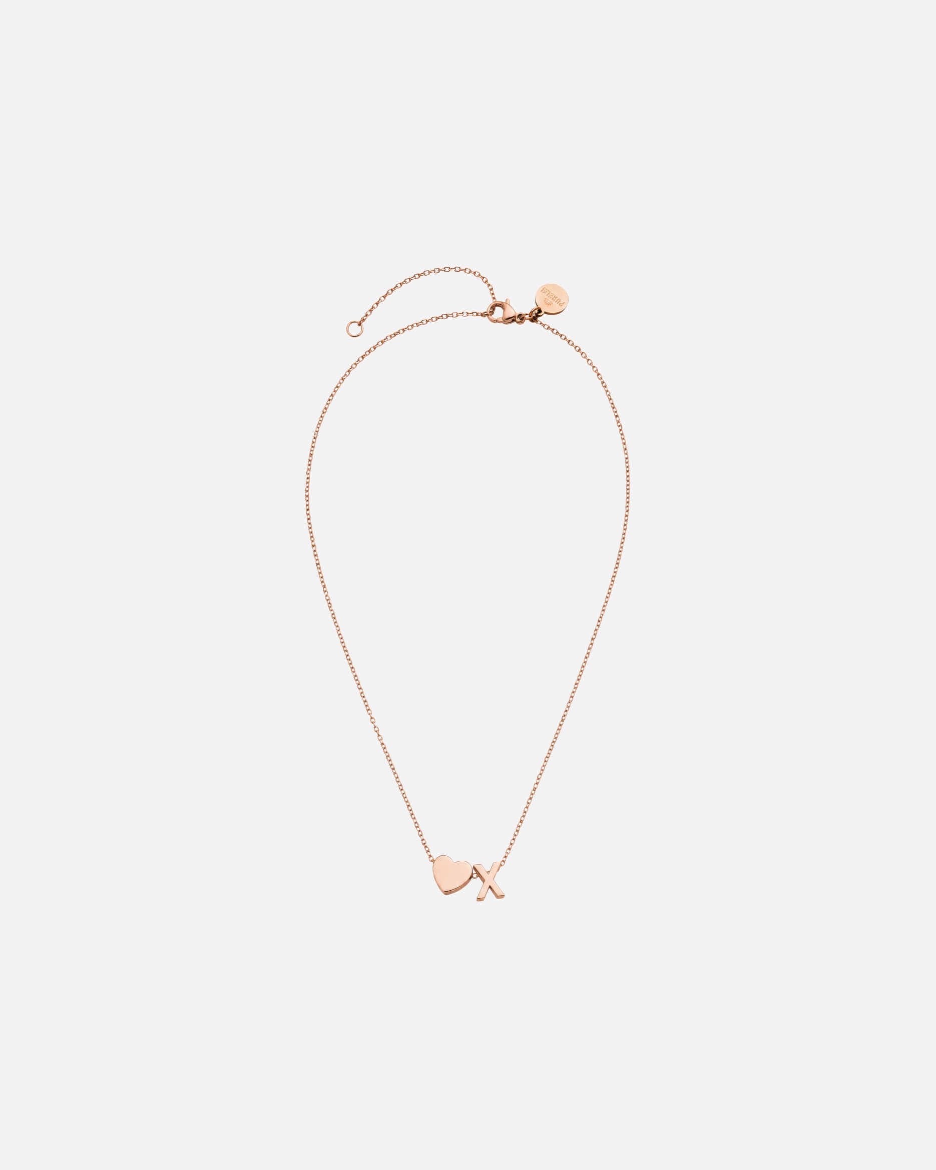 Halskette für Unisex Purelei Letter Heart X Kette 100% Edelstahl Rosegold
