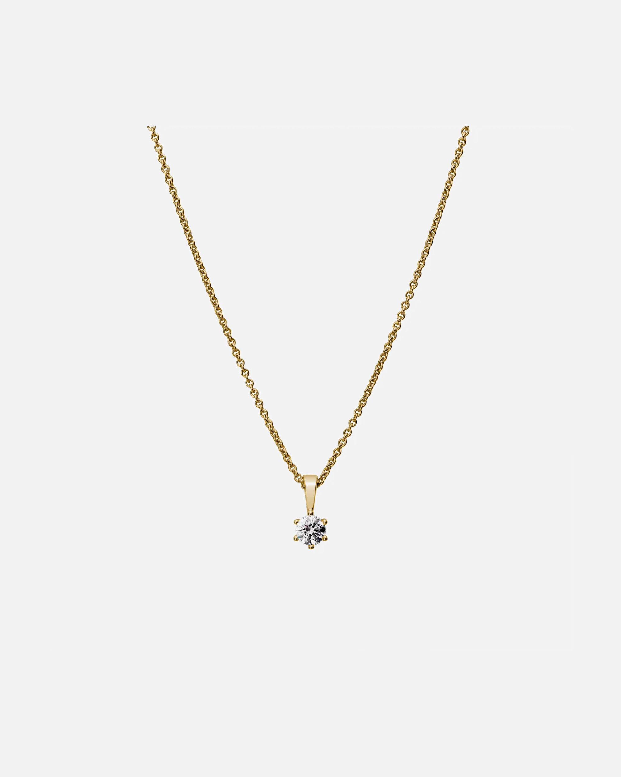 Halskette für Weiblich Lyomi Default Brand Line Anhänger mit Kette 585/- Gold Diamant Lab Grown weiß 0,25ct. gelb vergoldet