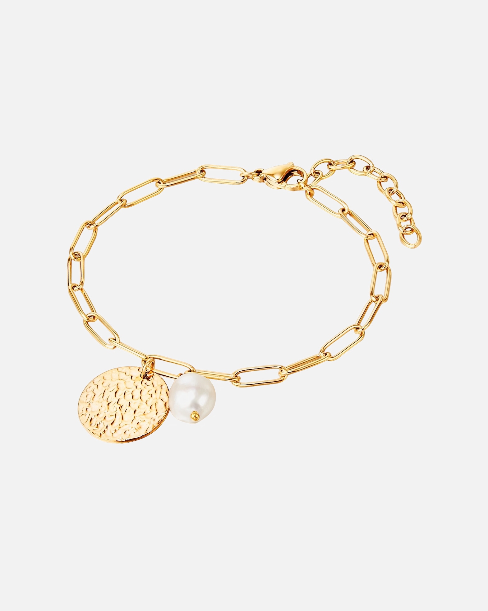 Armband für Weiblich Valero Pearls Armband Edelstahl Süßwasser-Zuchtperle in Gelbgold 1 Stück