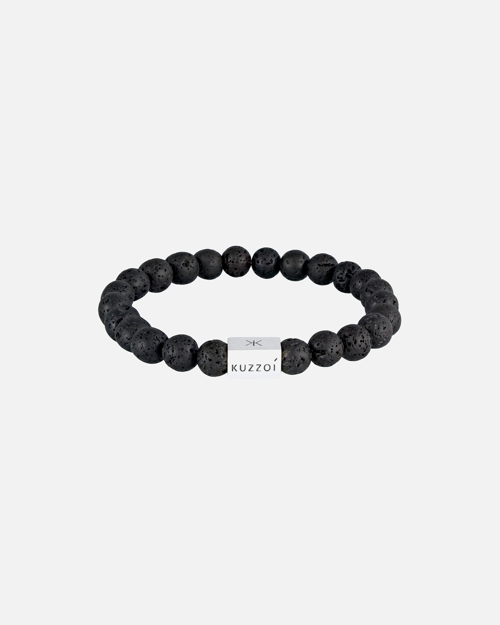 Armband für Männlich KUZZOI Herren Lava Edelstein Bead Rechteck 925 Silber 1 Stück