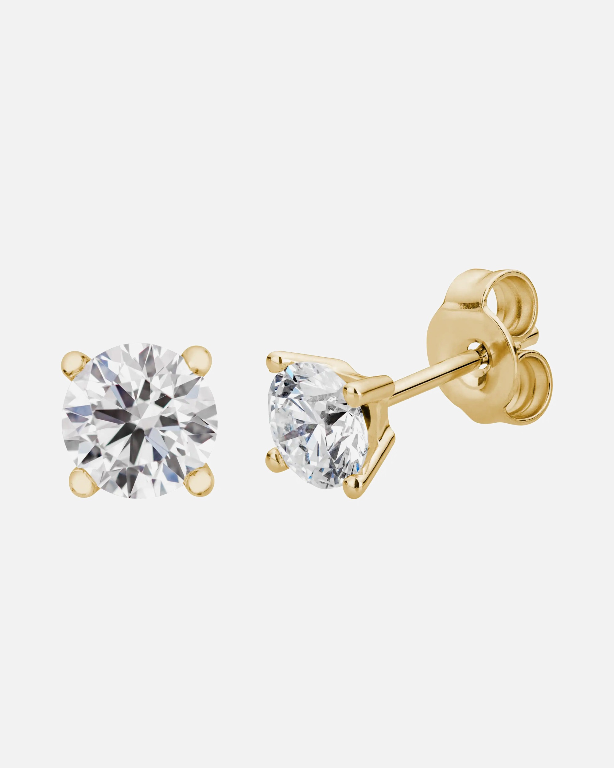 Ohrringe für Weiblich Lyomi Default Brand Line Ohrstecker 585/- Gold Diamant Lab Grown weiß 1,00ct. gelb vergoldet