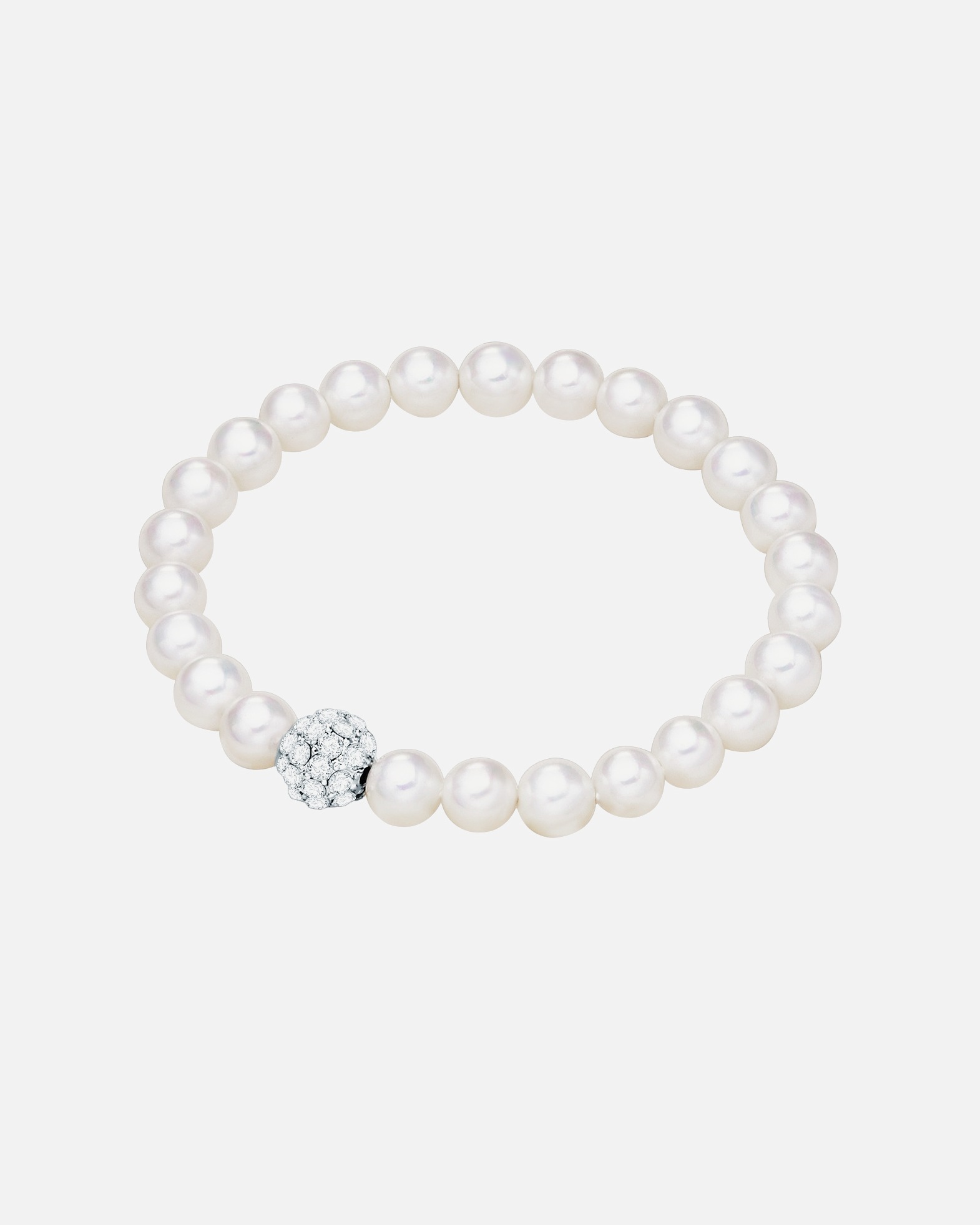 Armband für Weiblich Lulu & Jane Perlen-Armband Metall-Legierung Crystal Muschelkernperle in Silber 1 Stück