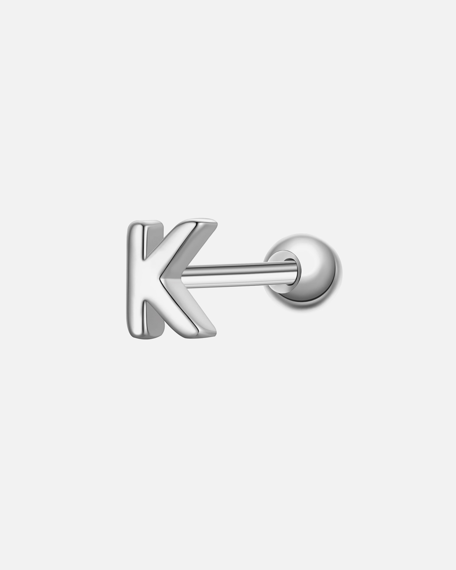 Ohrringe für Weiblich Glanzstücke München Piercing Buchstabe K aus Sterling Silber in silber 3,9 mm