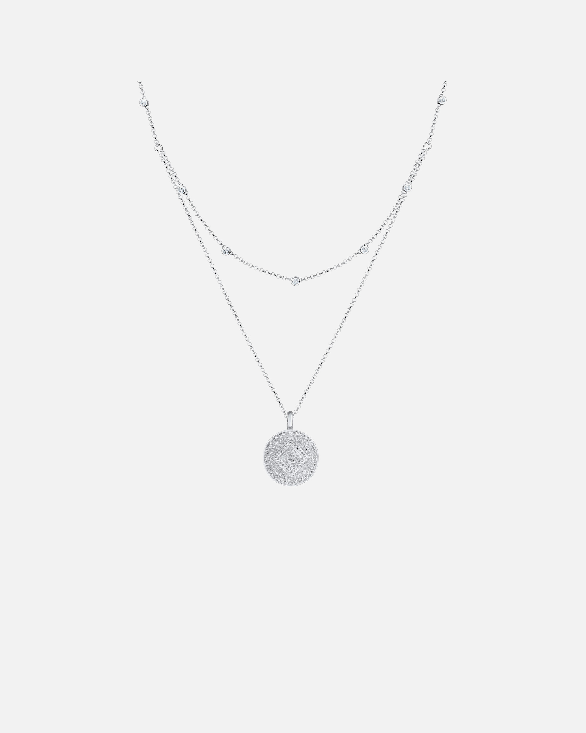 Halskette für Weiblich Elli Münze Plättchen 925 Silber, mit Kristallen von Swarovski® 1 Stück