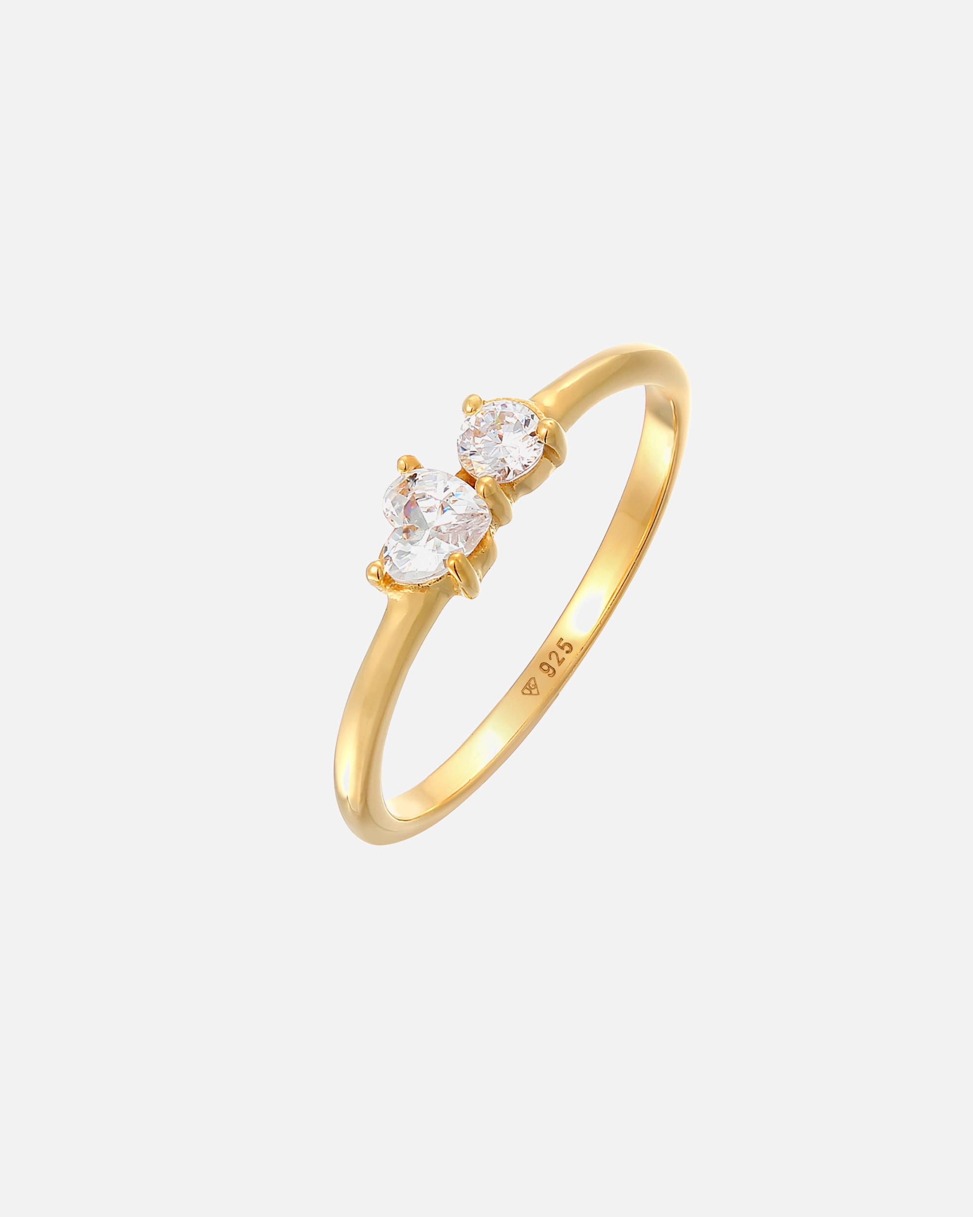 Ring für Weiblich Elli Herz Zirkonia Symbol Verlobung 925 Silber 54