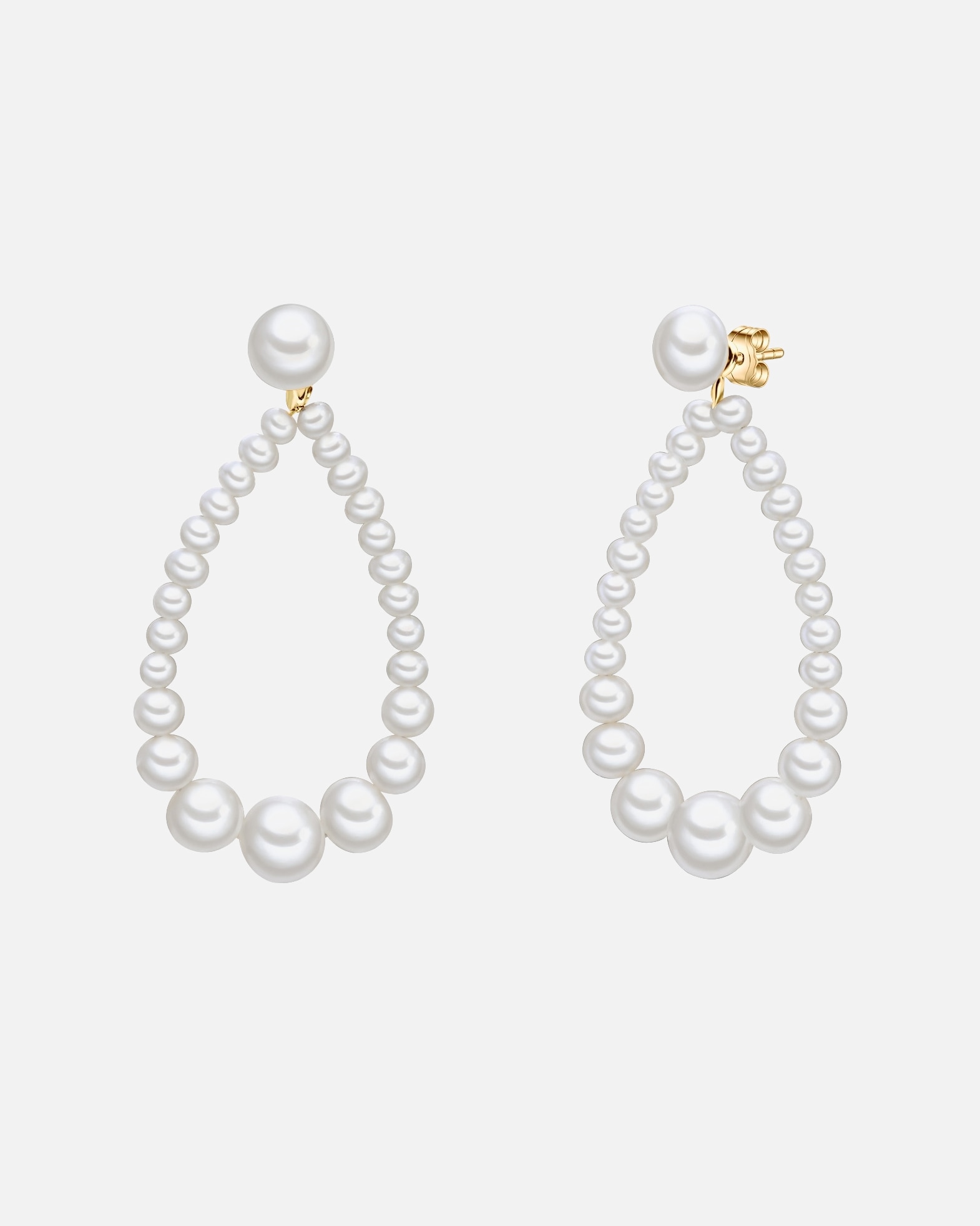 Ohrringe für Weiblich Valero Pearls Perlen-Ohrhänger Sterling Silber Süßwasser-Zuchtperle in gelbgold 1 Stück