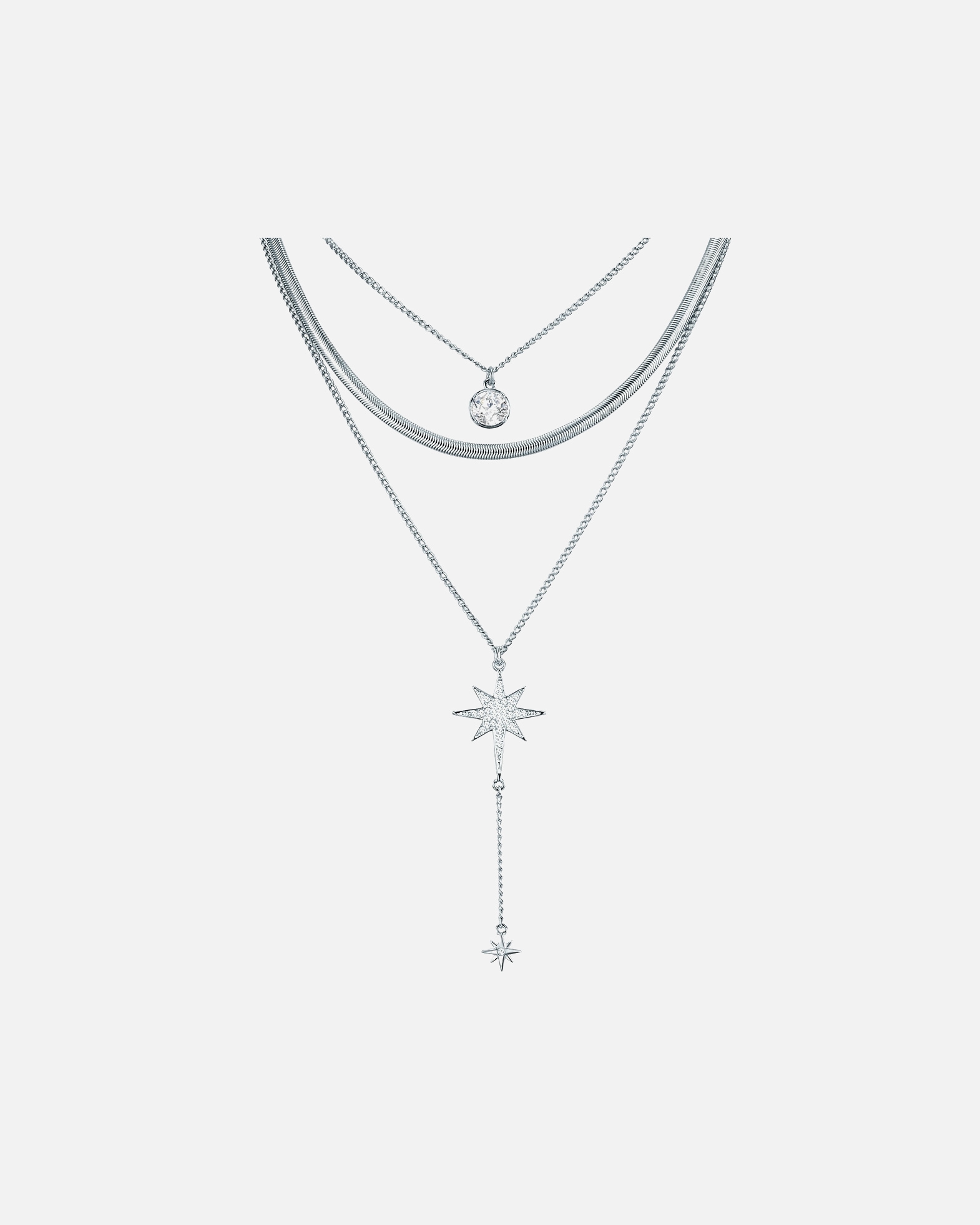 Halskette für Weiblich Lulu & Jane Halskette Stern Metall-Legierung Glas in Silber 1 Stück