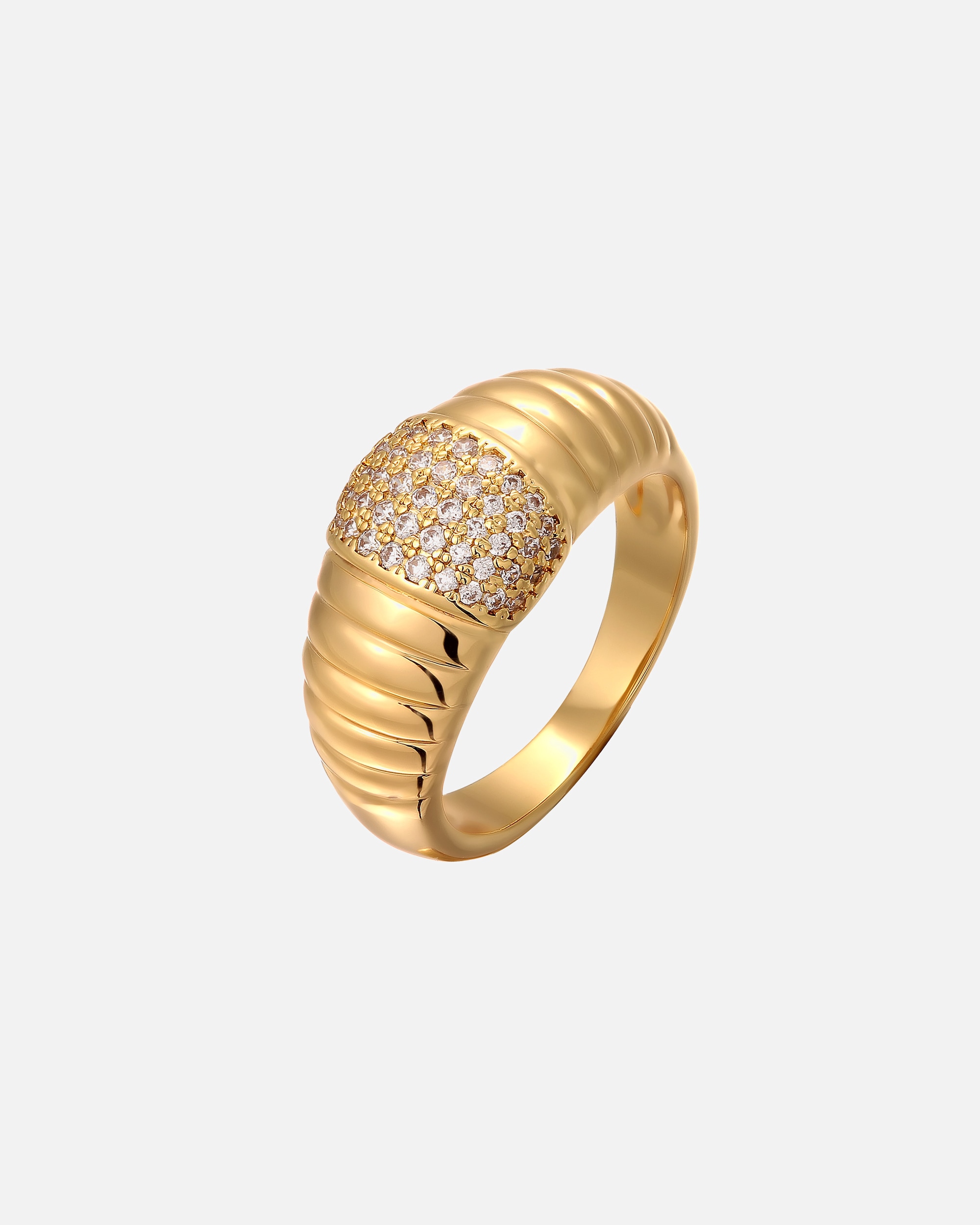 Ring für Weiblich Elli Zirkonia Statement Goldfarben 54