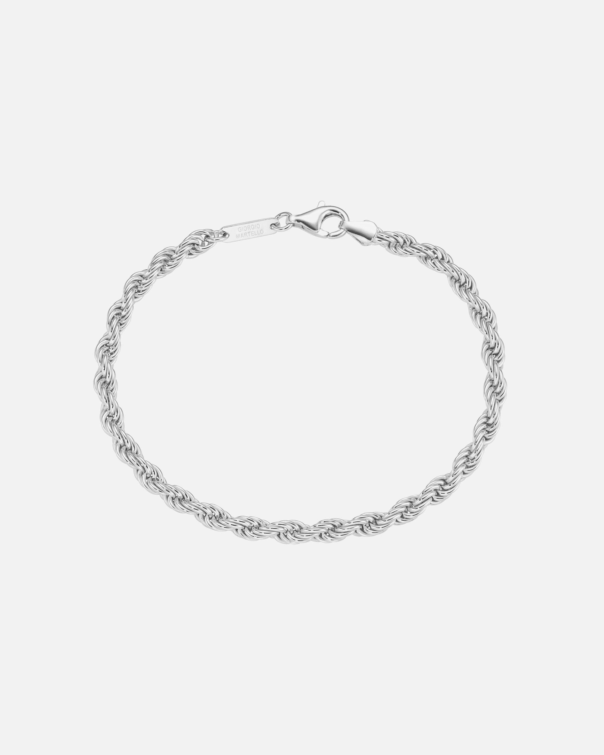 Armband für Unisex Giorgio Martello Milano Armband Kordelkette massiv, Silber 925 21 cm