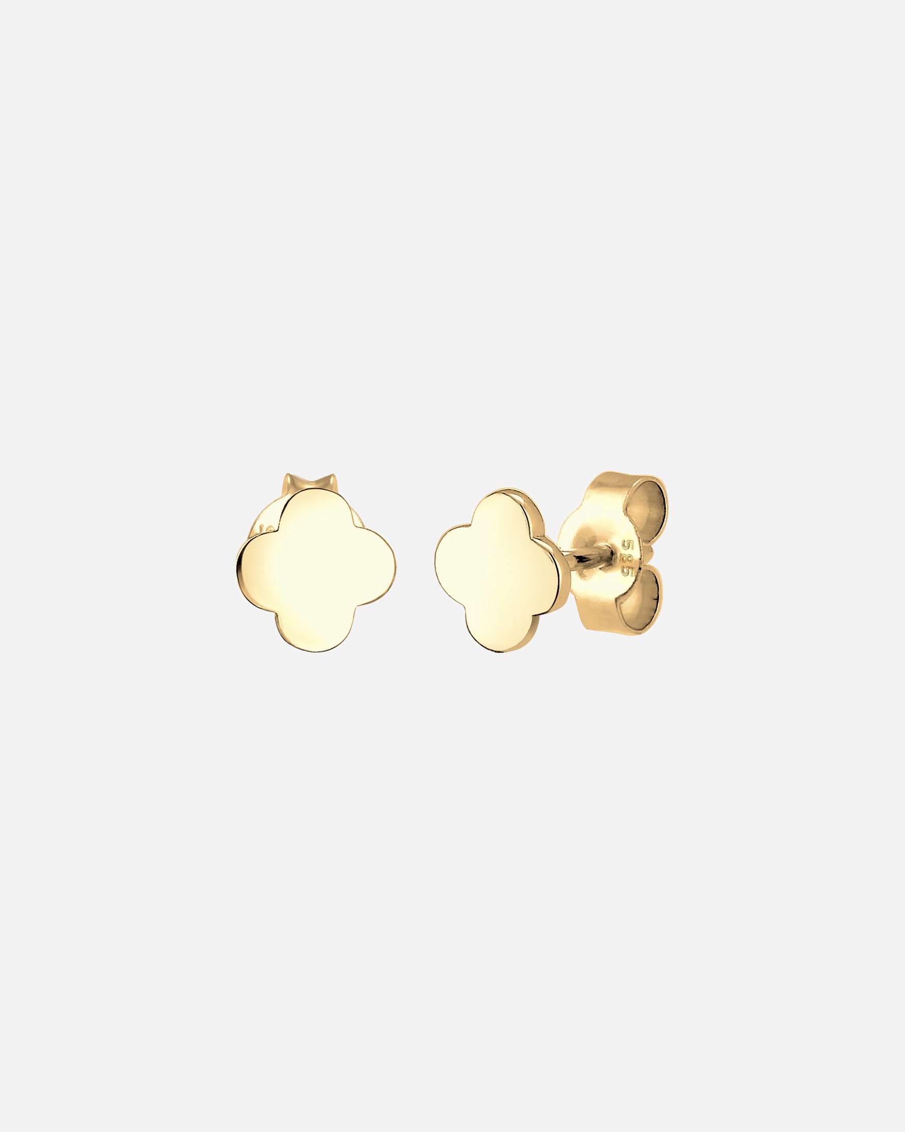 Ohrringe für Weiblich Elli PREMIUM Kleeblatt Glücksbringer 585 Gelbgold 1 Stück