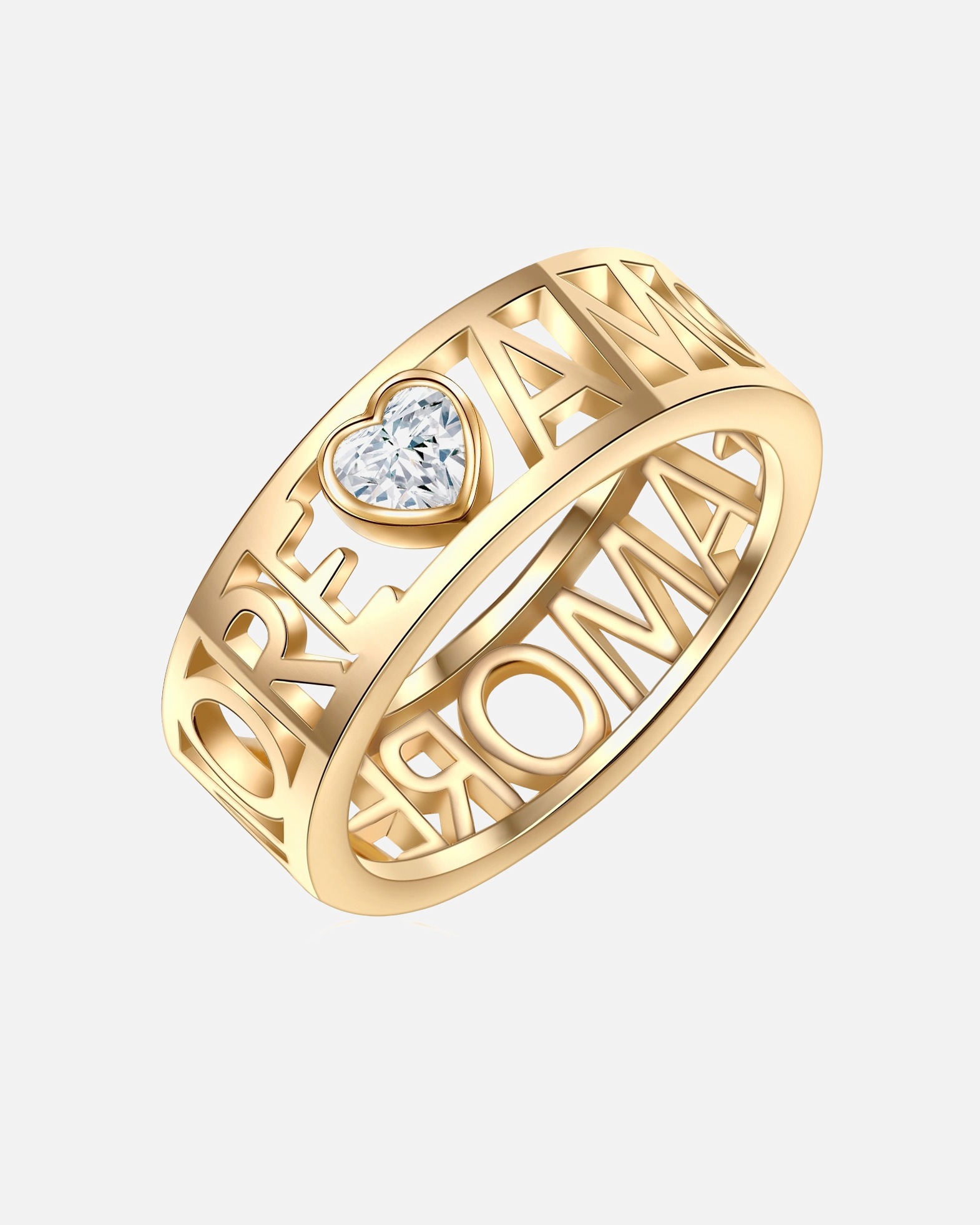 Ring für Weiblich Lulu & Jane Ring Metall-Legierung verziert mit Kristallen von Swarovski® in Gelbgold 56