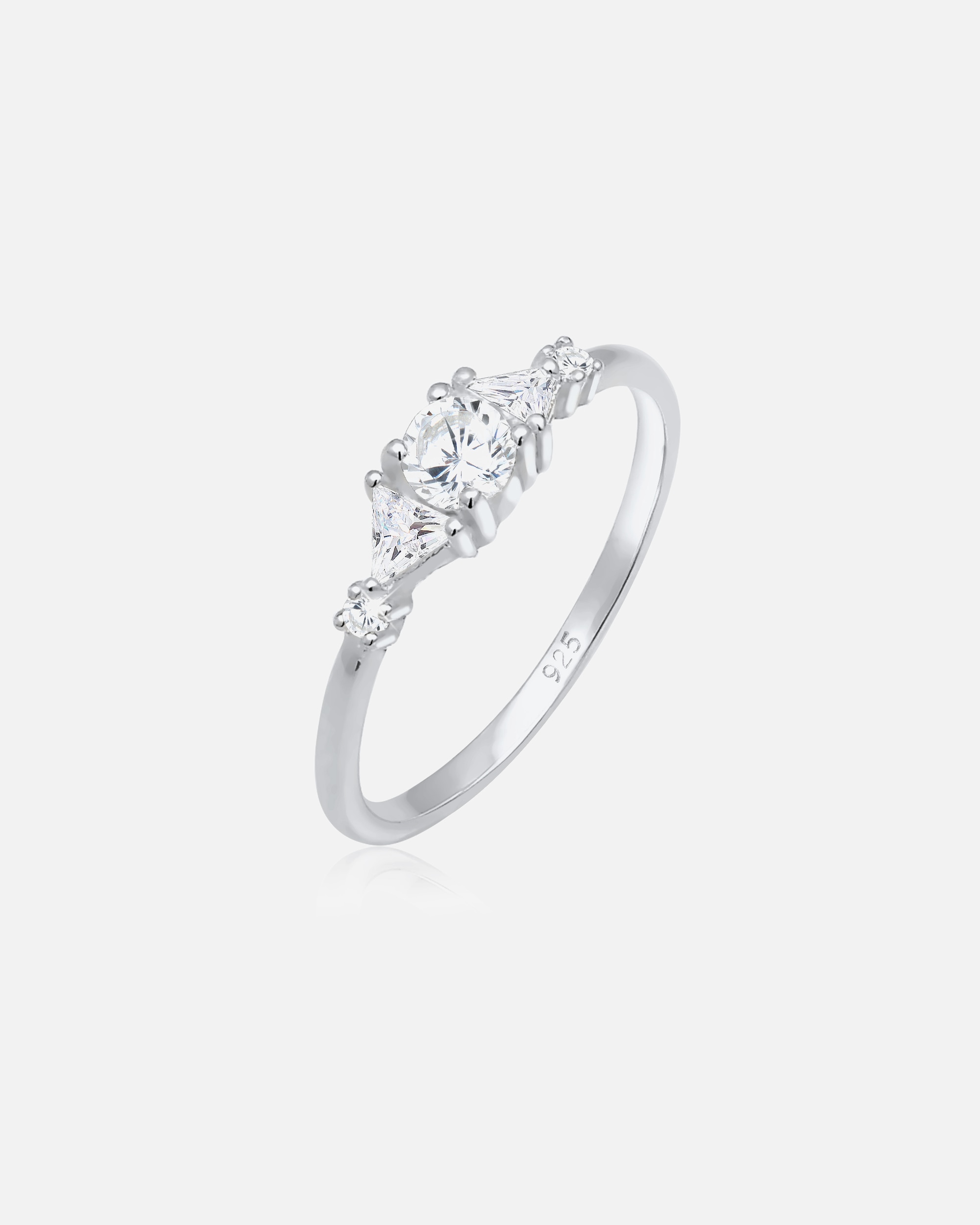 Ring für Weiblich Elli PREMIUM Elli PREMIUM Ring Triangel Zirkonia Funkelnd 925 Silber vergoldet 56