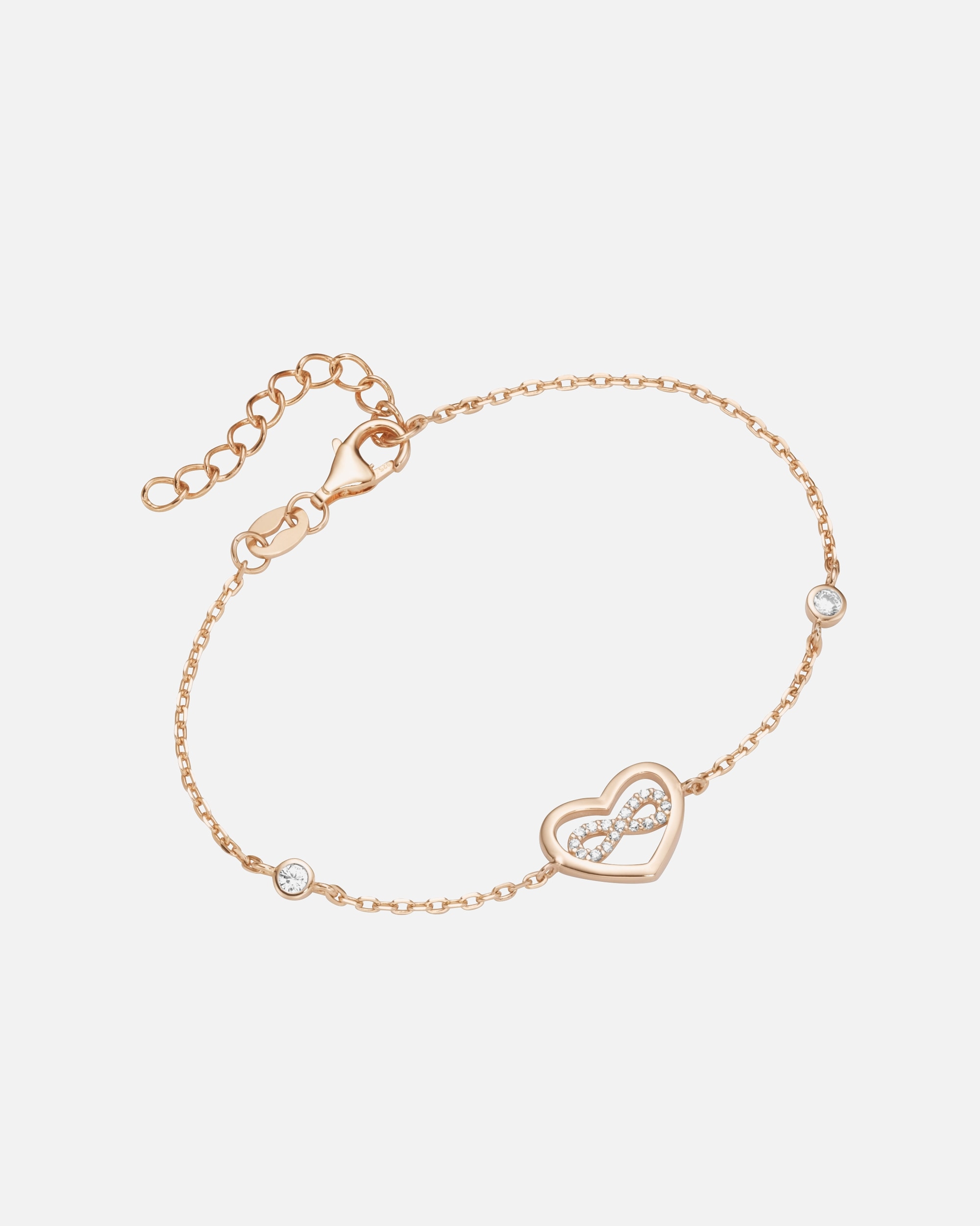 Armband für Weiblich Smart Jewel Armband Herz mit Infinity - Zeichen, Zirkonia Steine, Silber 925 19 cm