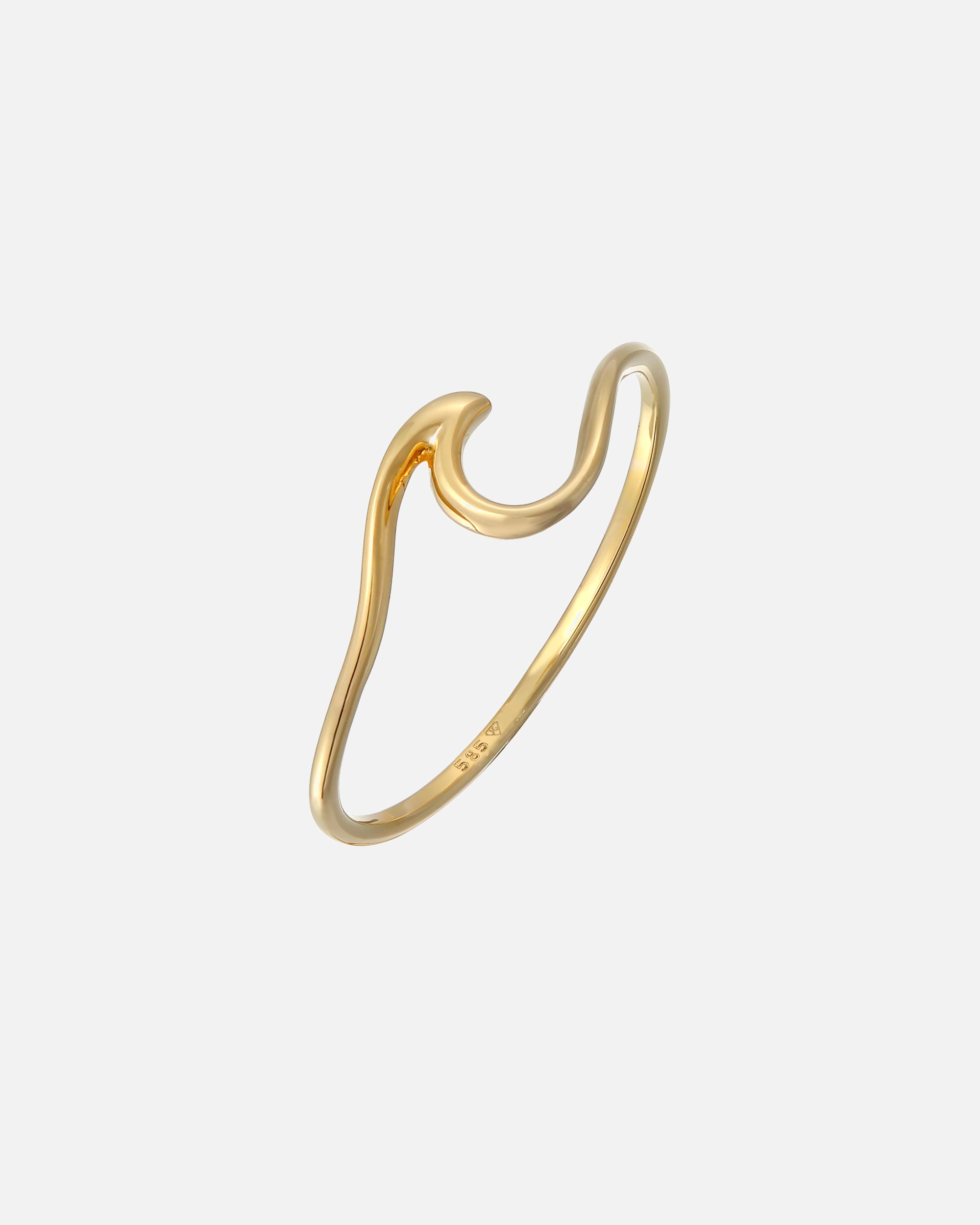Ring für Weiblich Elli PREMIUM Wellen Wave Strand Maritim 585 Gelbgold 56