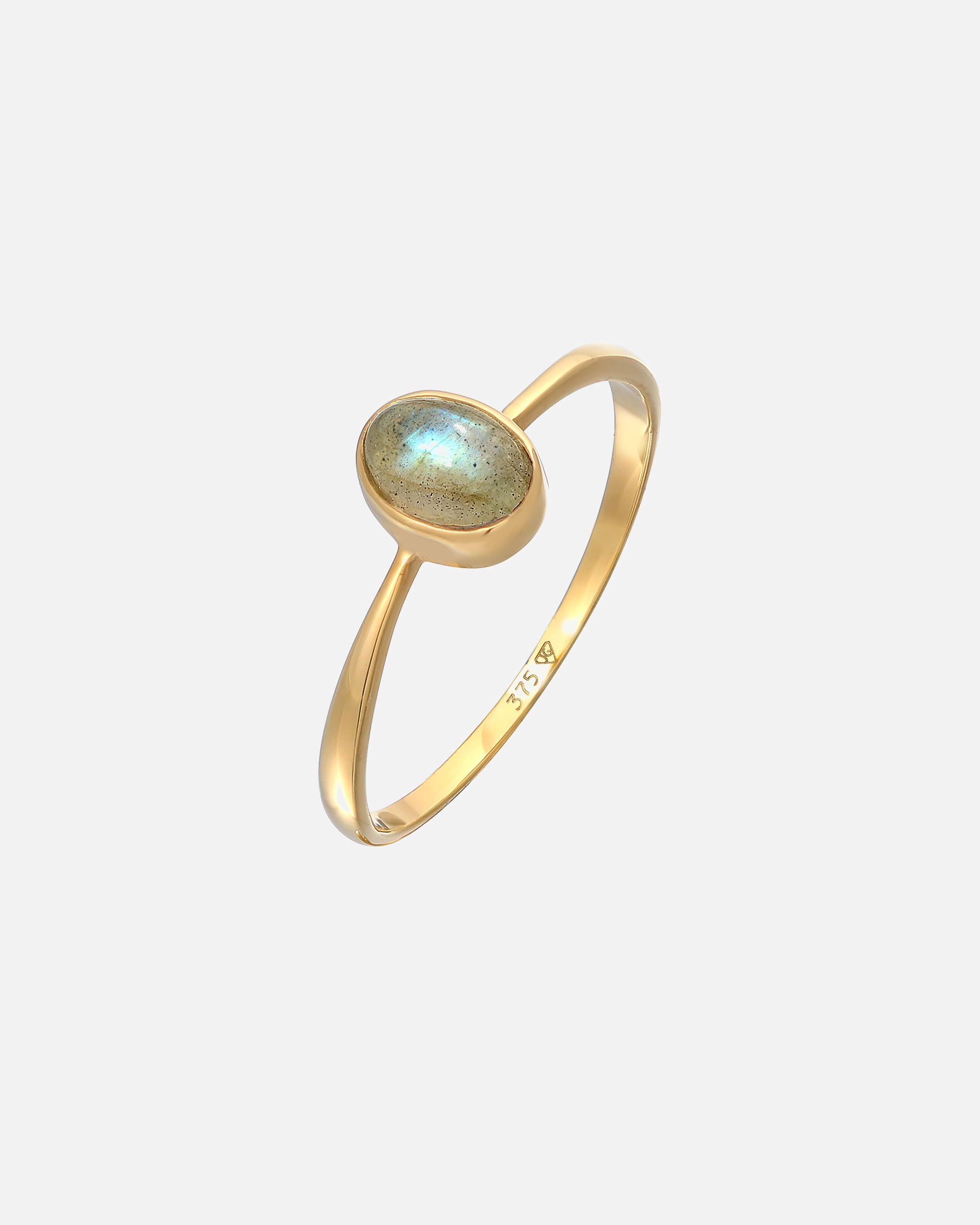 Ring für Weiblich Elli PREMIUM Labradorit Solitär Verlobung 375er Gelbgold 52